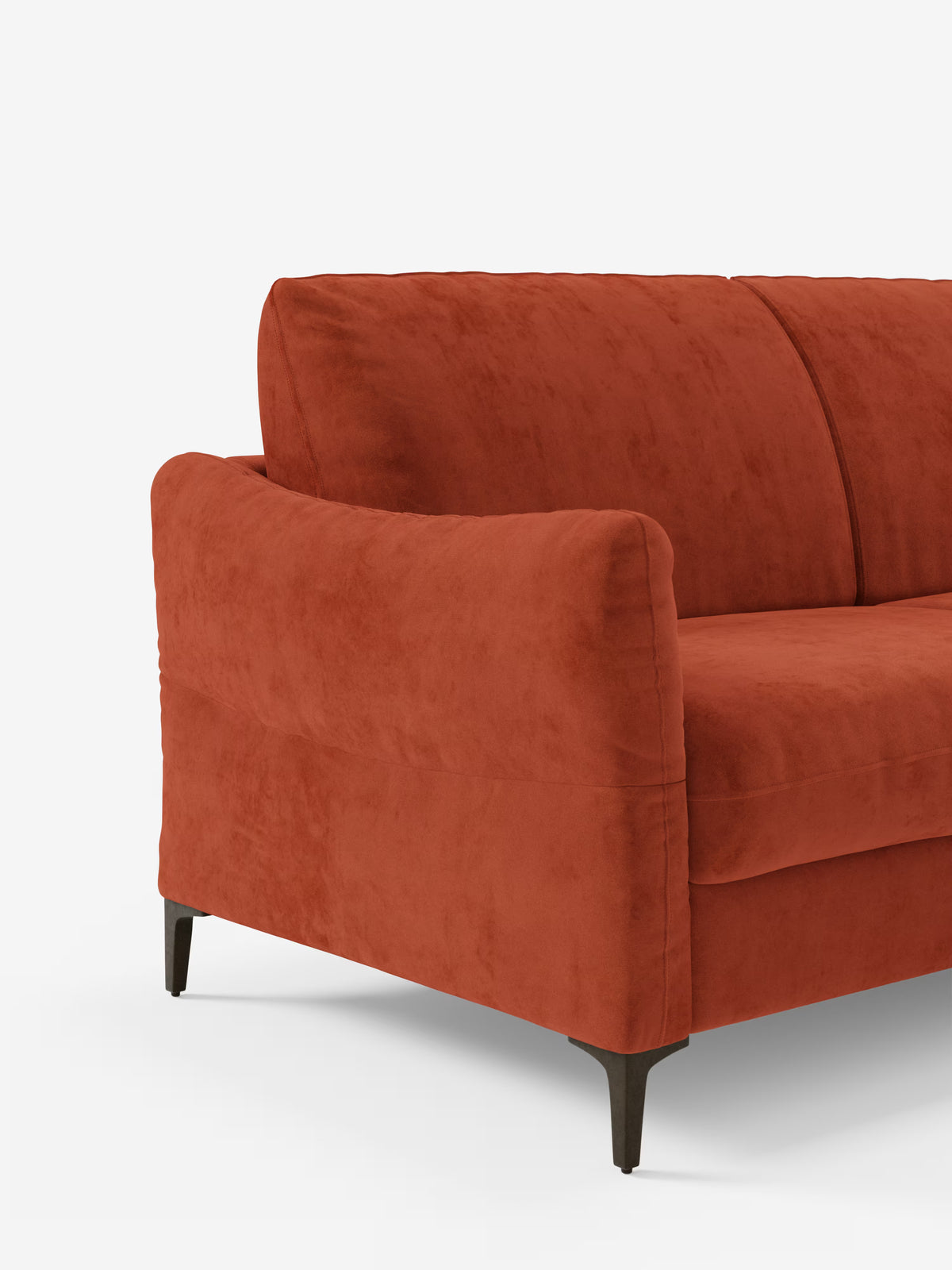 Dalia divano letto con penisola contenitore e materasso alto 18 cm - piedini alti e tessuto smacchiabile T30