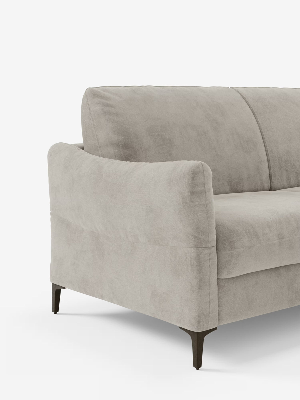 Dalia divano letto con penisola contenitore e materasso alto 18 cm - piedini alti e tessuto smacchiabile T30