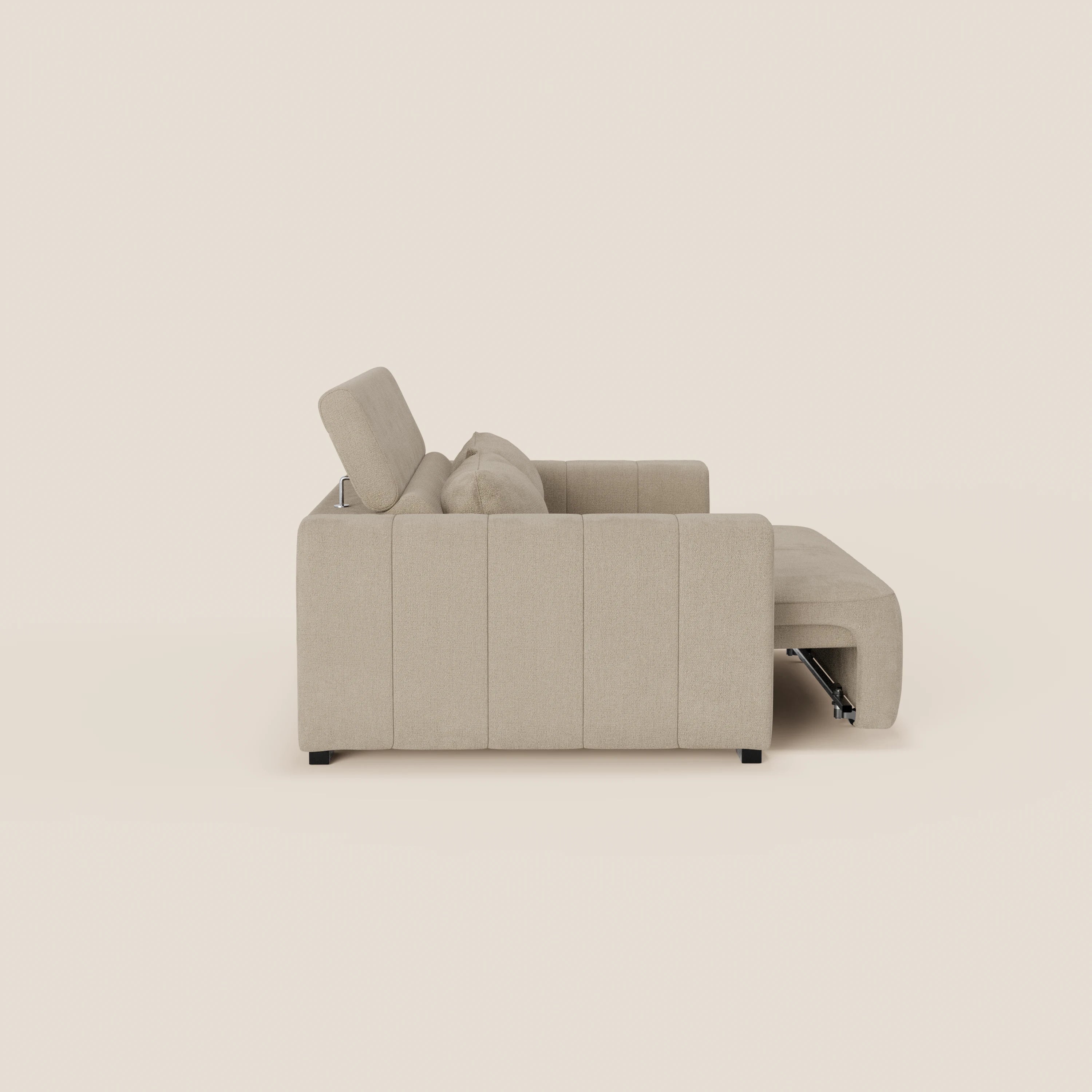 Doric divano 3 posti con sedute allungabili tramite relax elettrico - poggiatesta reclinabile in tessuto smacchiabile T23 - divani.store