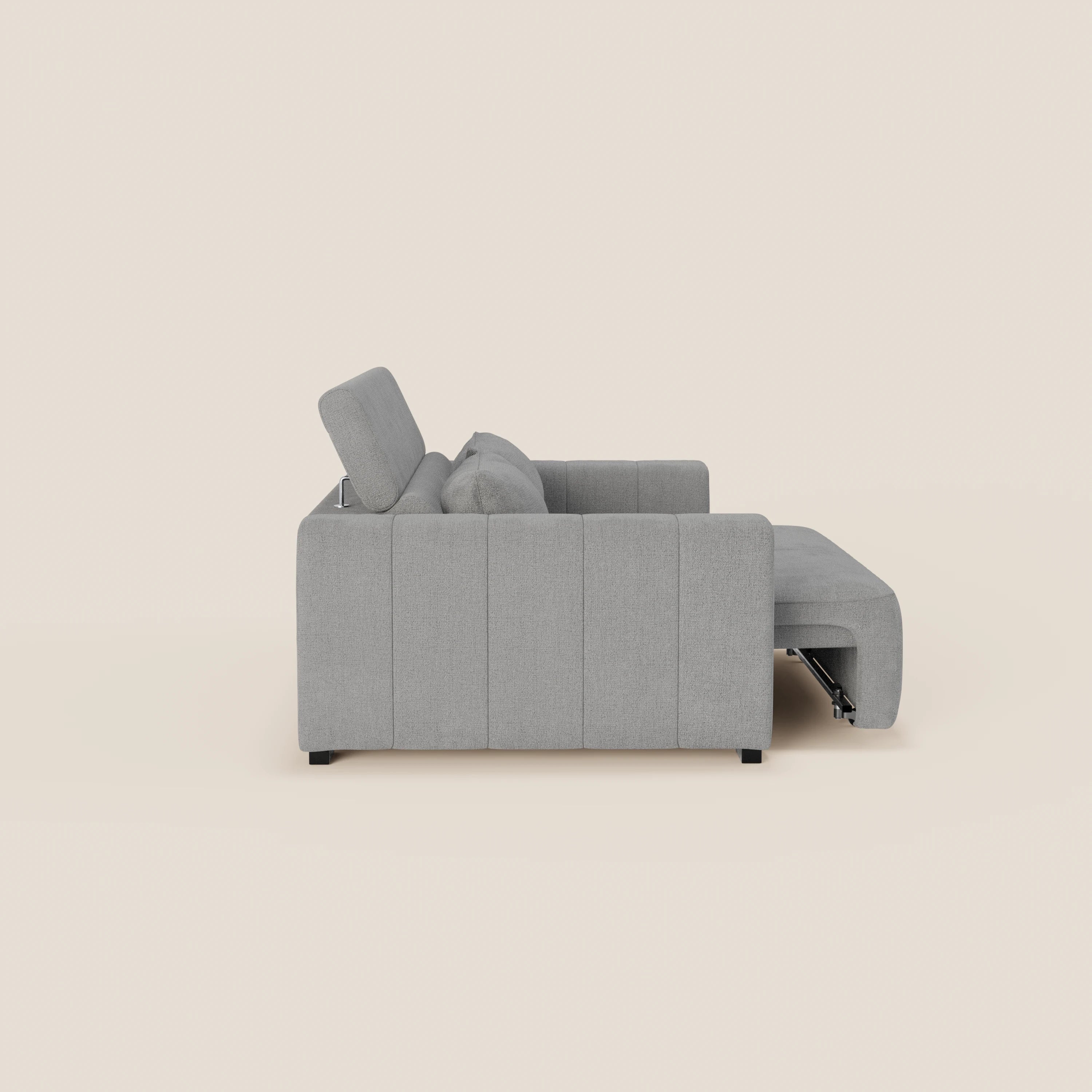 Doric divano 3 posti con sedute allungabili tramite relax elettrico - poggiatesta reclinabile in tessuto smacchiabile T23 - divani.store