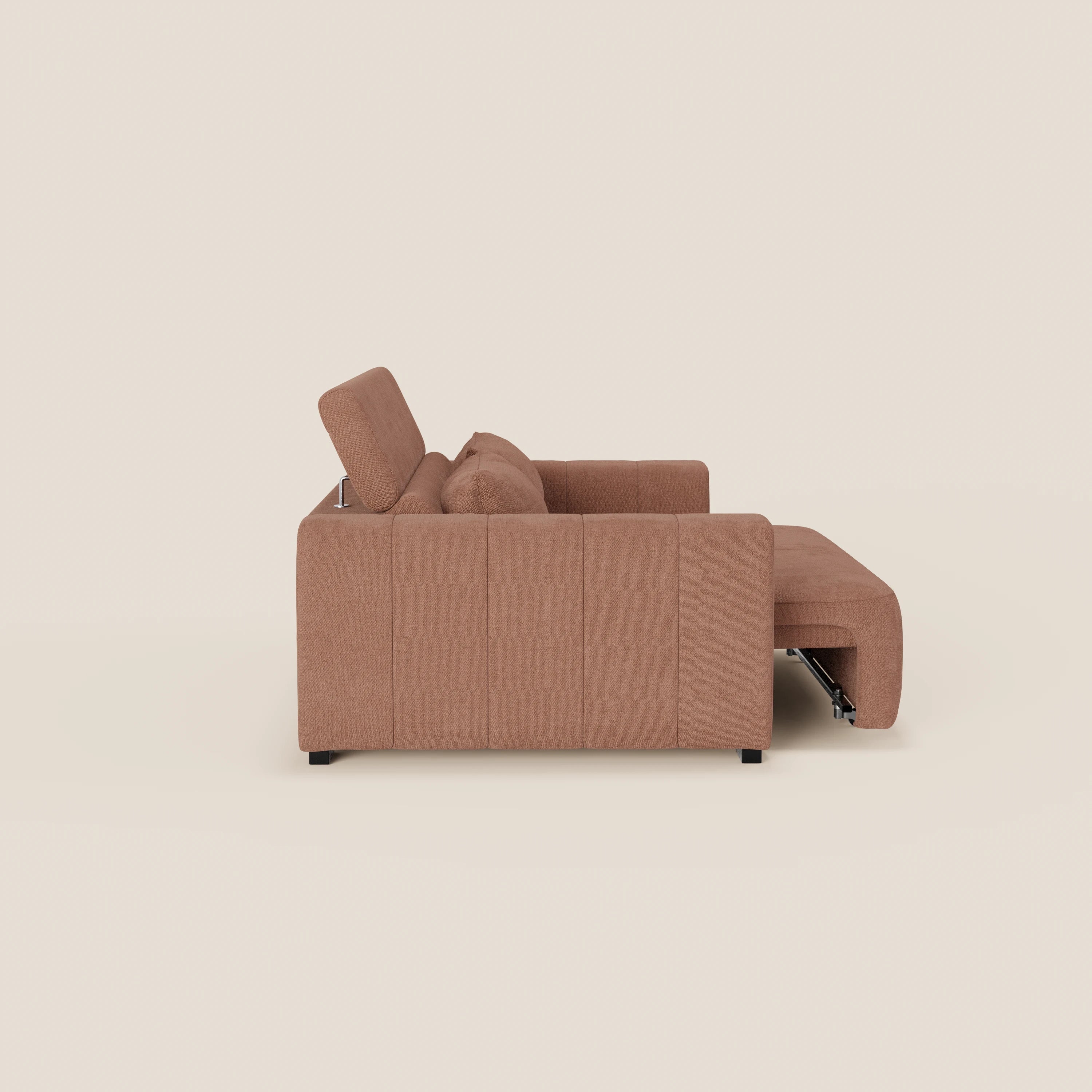 Doric divano 3 posti con sedute allungabili tramite relax elettrico - poggiatesta reclinabile in tessuto smacchiabile T23 - divani.store