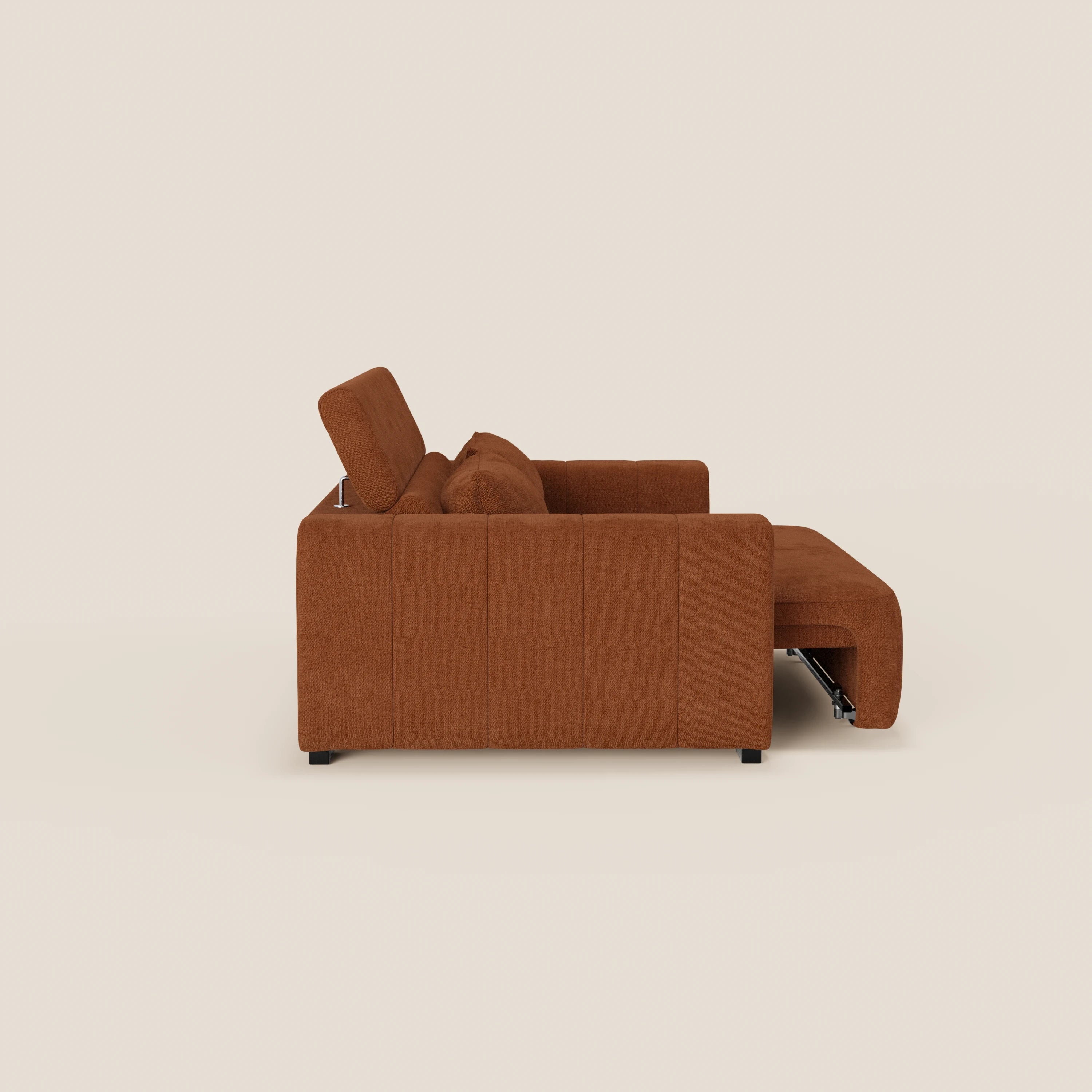 Doric divano 3 posti con sedute allungabili tramite relax elettrico - poggiatesta reclinabile in tessuto smacchiabile T23 - divani.store
