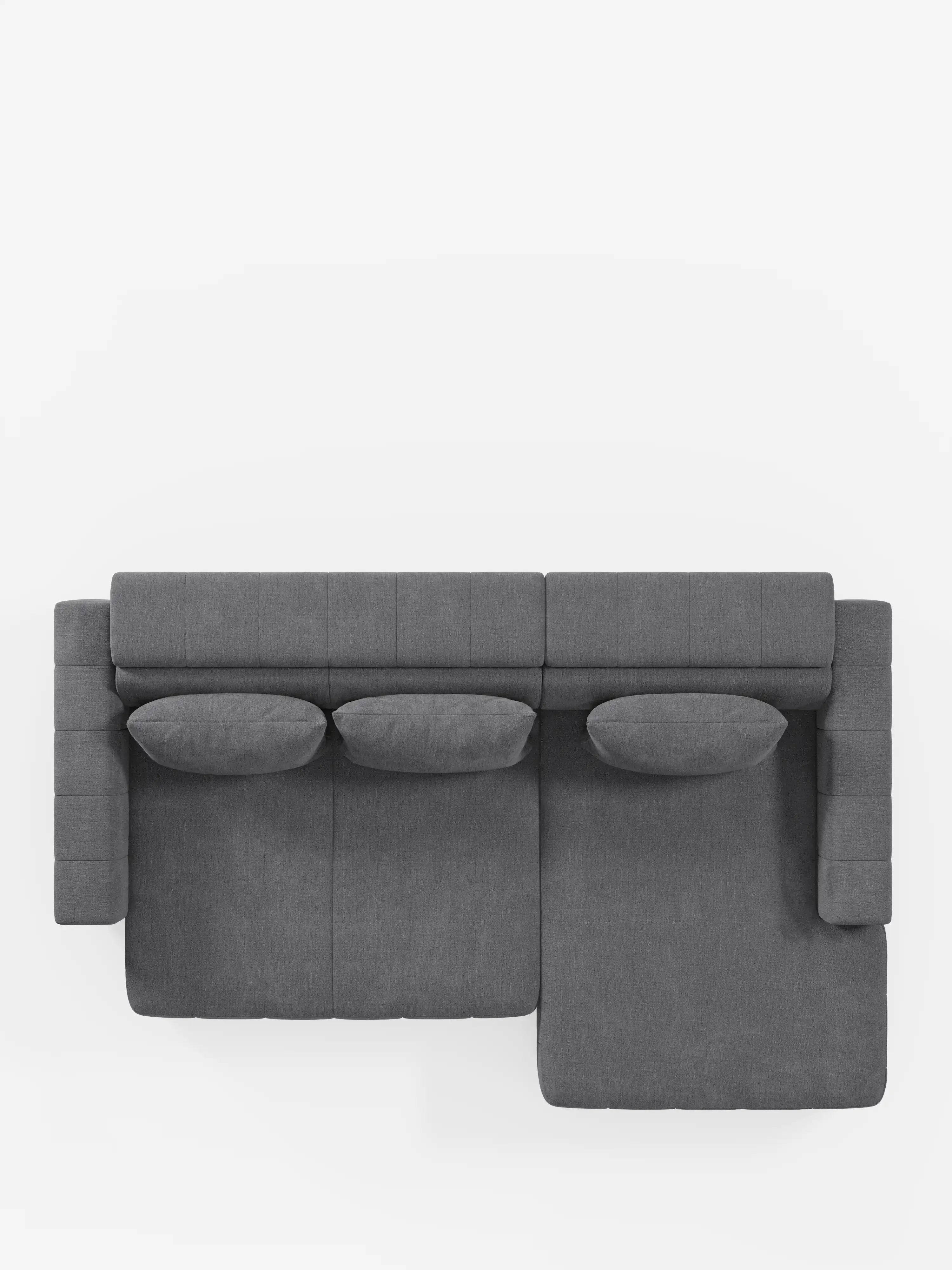 Doric Divano angolare con penisola e sedute allungabili con relax elettrico - poggiatesta reclinabili in tessuto smacchiabile T23