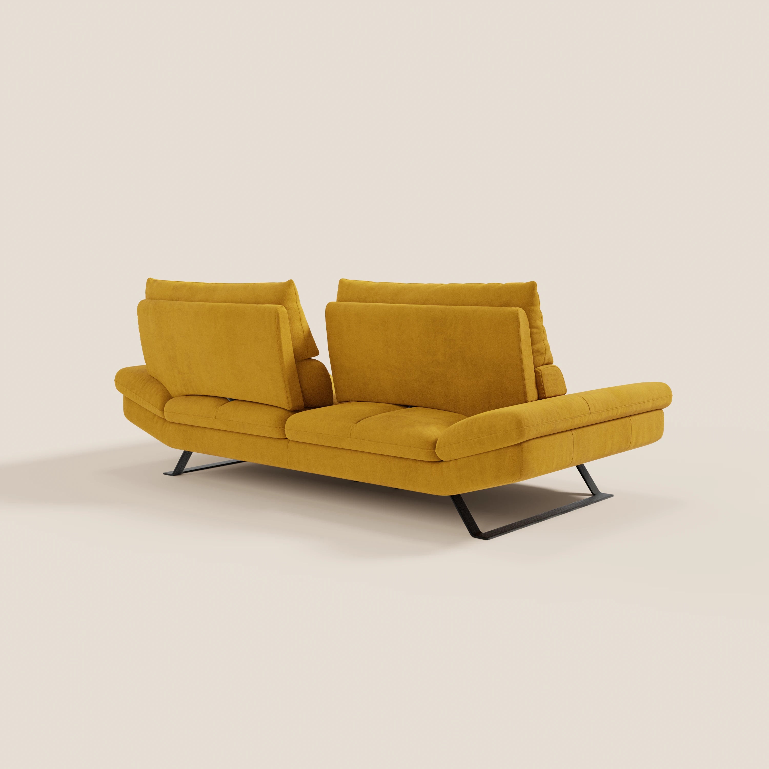 Eclipse Divano dal design moderno 2 e 3 posti con schienali traslanti - piedini alti in elegante microfibra smacchiabile T11 - divani.store