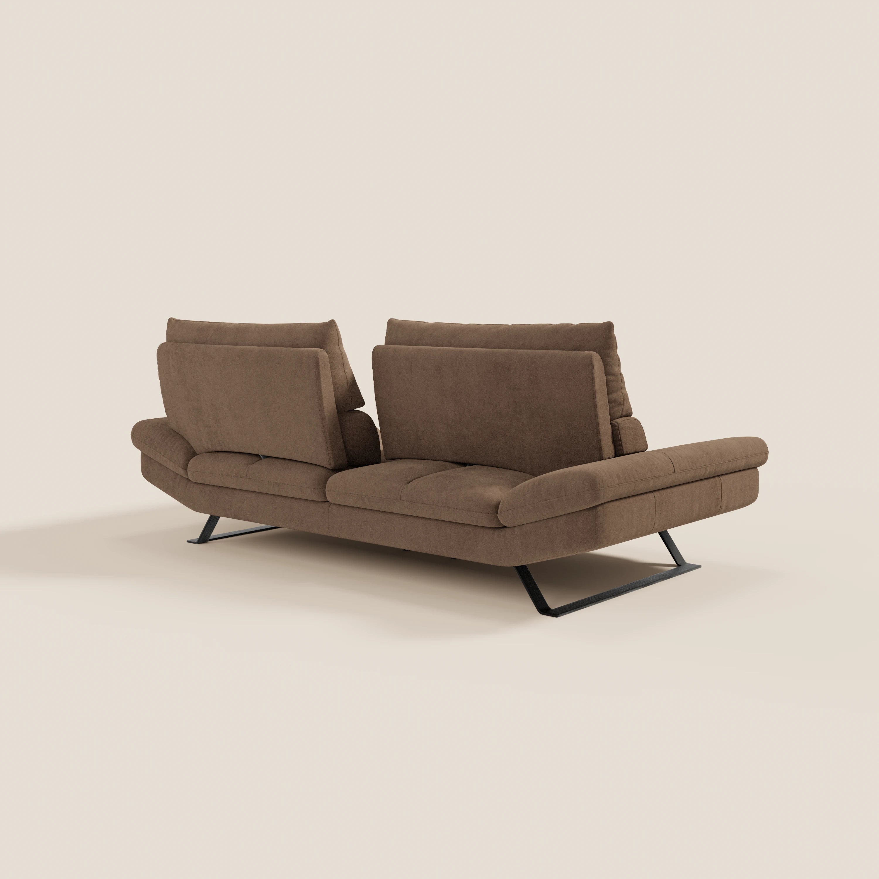 Eclipse Divano dal design moderno 2 e 3 posti con schienali traslanti - piedini alti in elegante microfibra smacchiabile T11 - divani.store