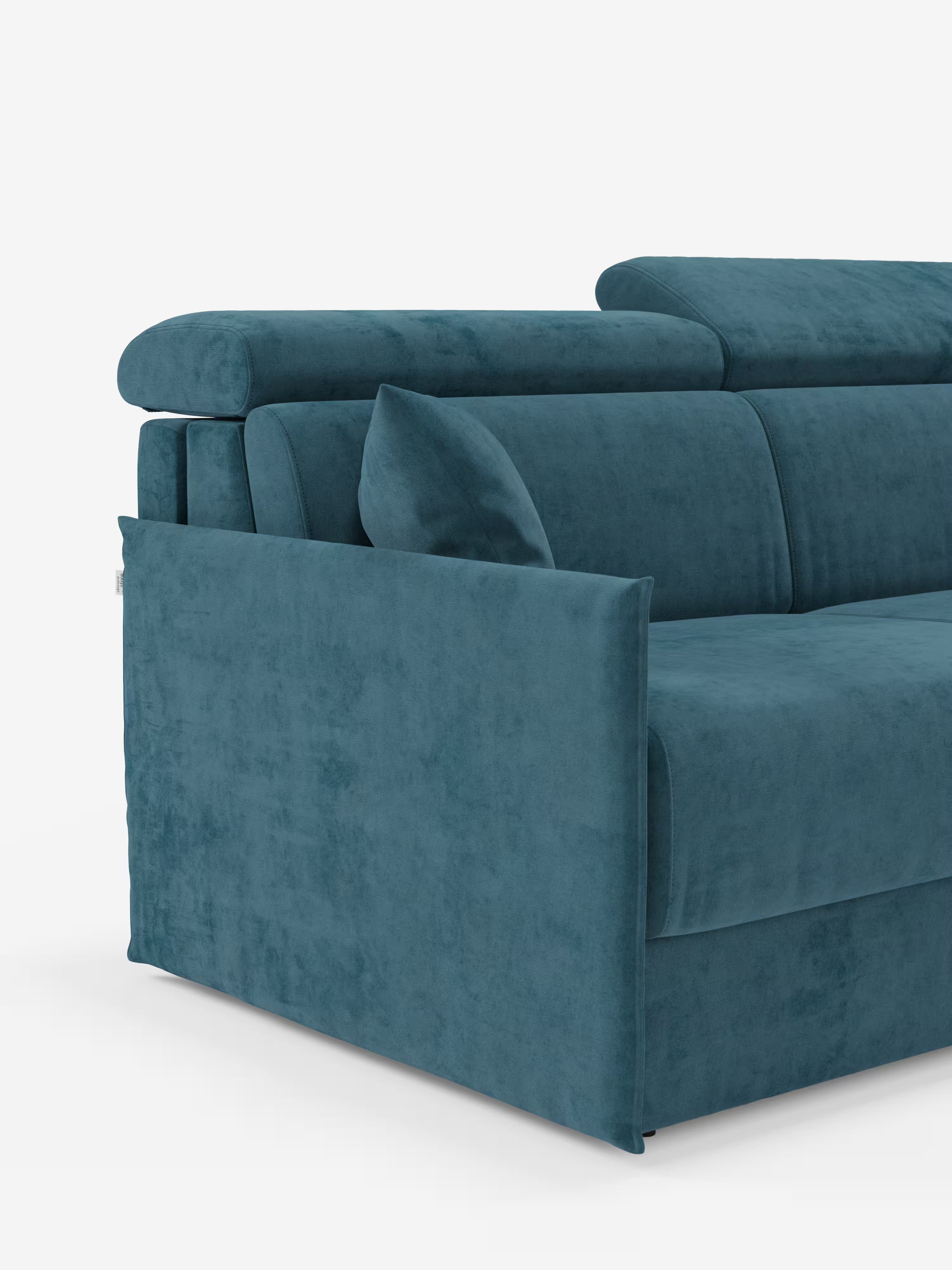 Miryam sofá cama esquinero compacto - reposacabezas reclinables y chaise longue con almacenaje en tejido antimanchas T31