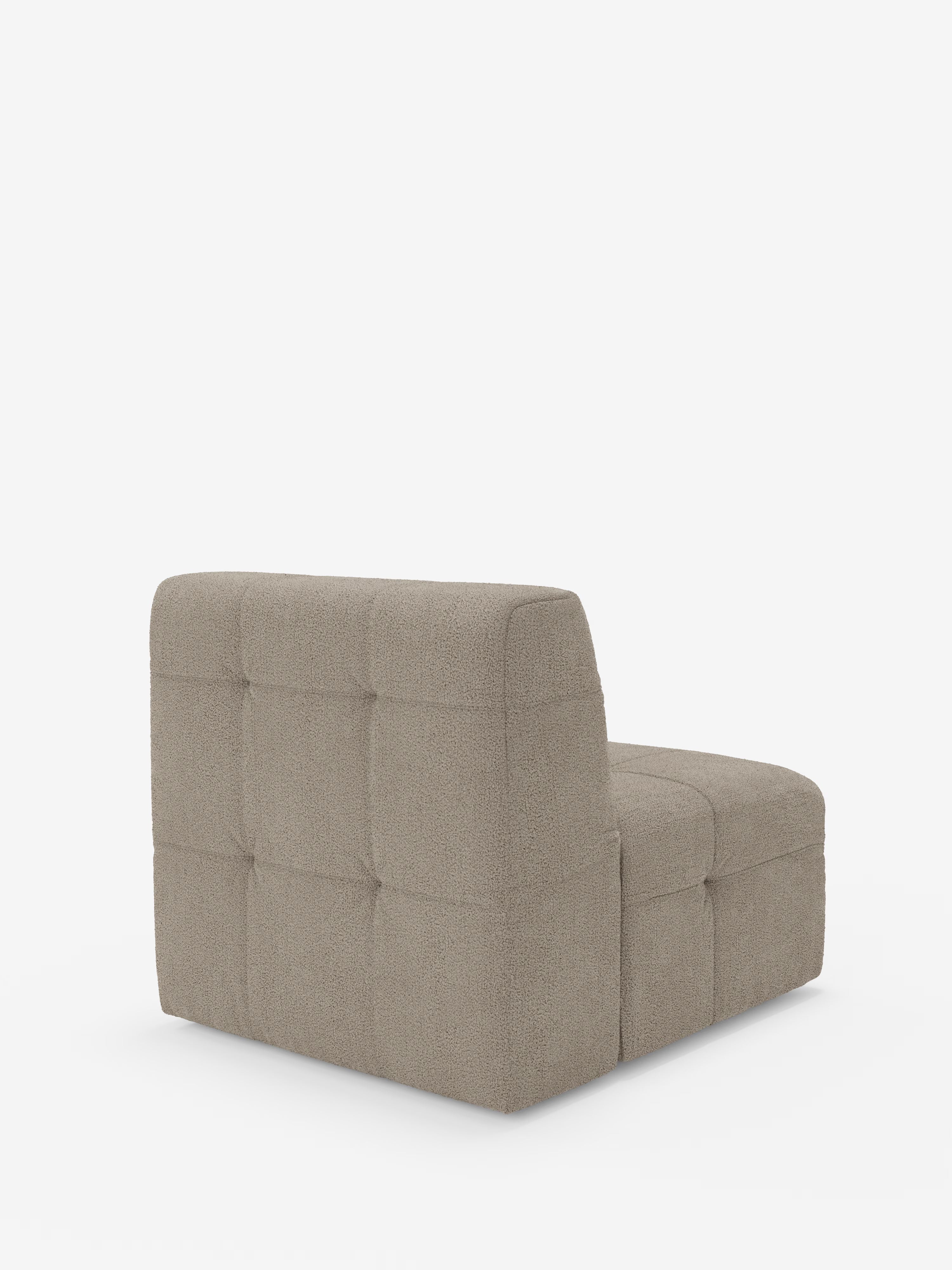 Mosaic módulo sillón 77 cm en bouclé - capitoné y diseño en tejido antimanchas T21