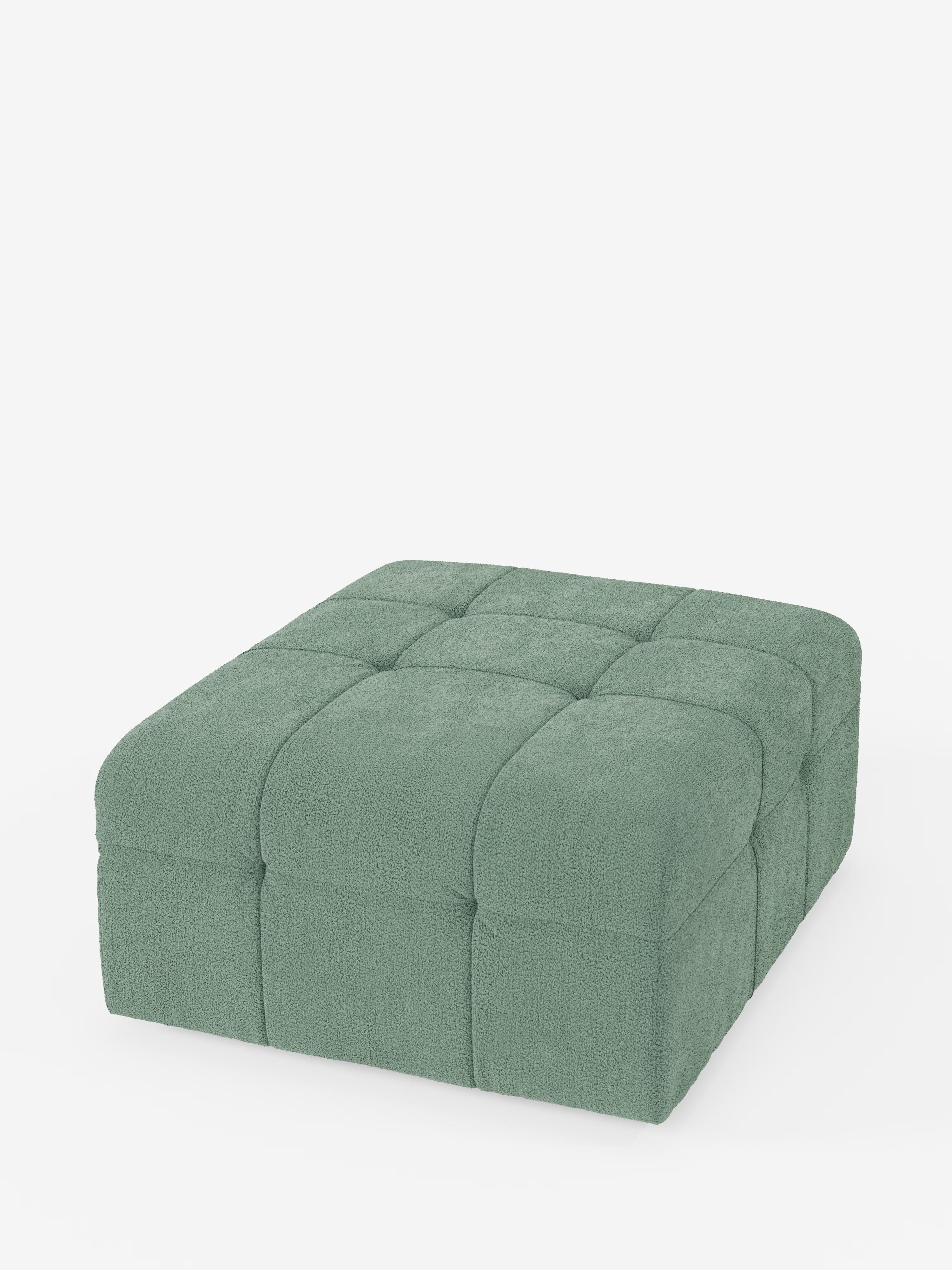 Vi presentiamo il pouf e modulo Mosaic in bouclé di Divani.Store: un ampio pouf quadrato dalle dimensioni di 96x77 cm, sapientemente rivestito in morbido tessuto bouclé T21 resistente alle macchie. Caratterizzato da un design raffinato e contemporaneo, con una superficie a griglia capitonné trapuntata e bordi delicatamente arrotondati, questo pouf moderno si distingue su uno sfondo bianco pulito che ne esalta l’elegante comfort e il fascino versatile.
