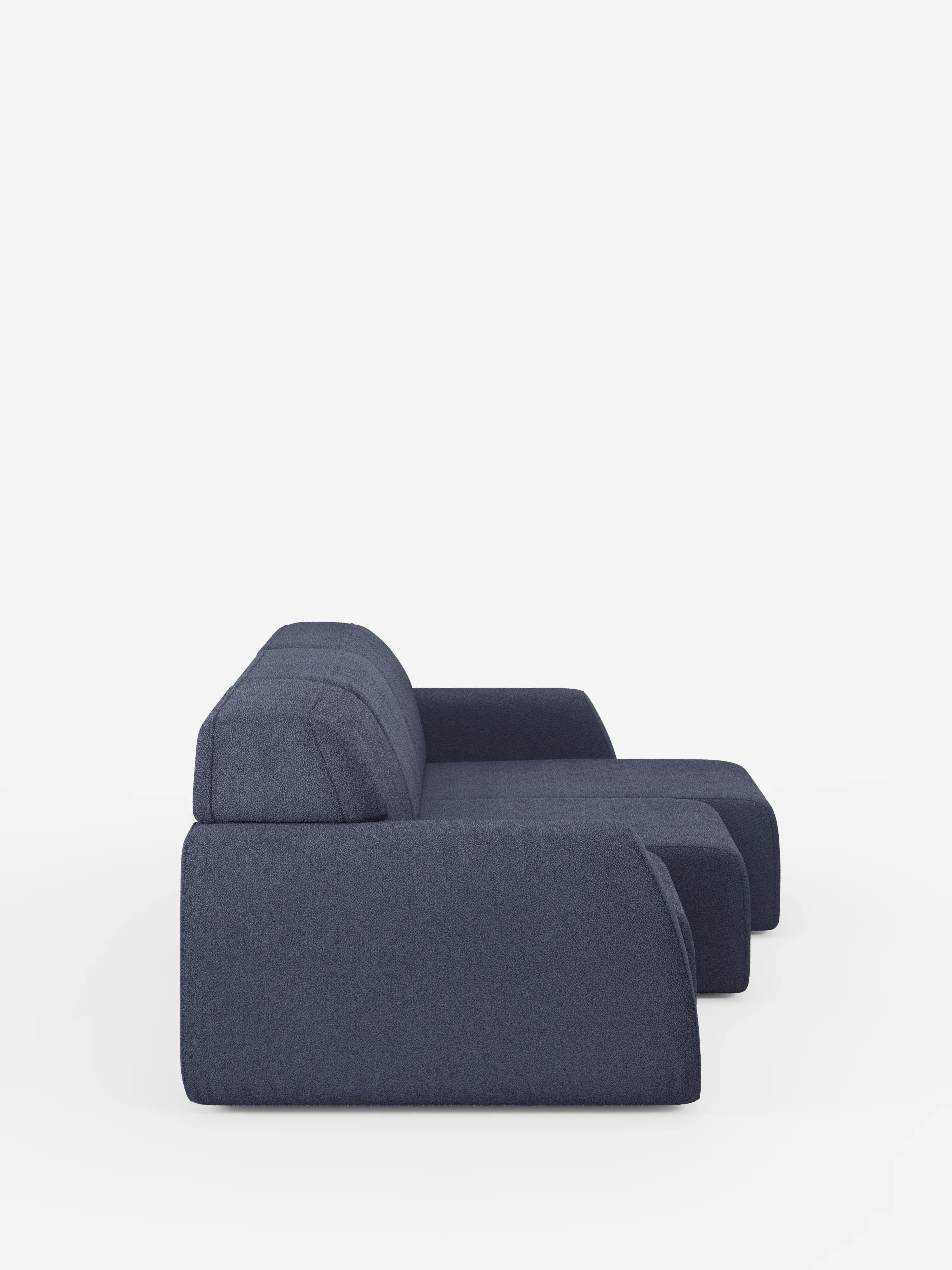 Orbit Sofa mit 3 verschiebbaren und ausziehbaren Sitzen aus schmutzabweisendem Stoff in Baumwolloptik T33