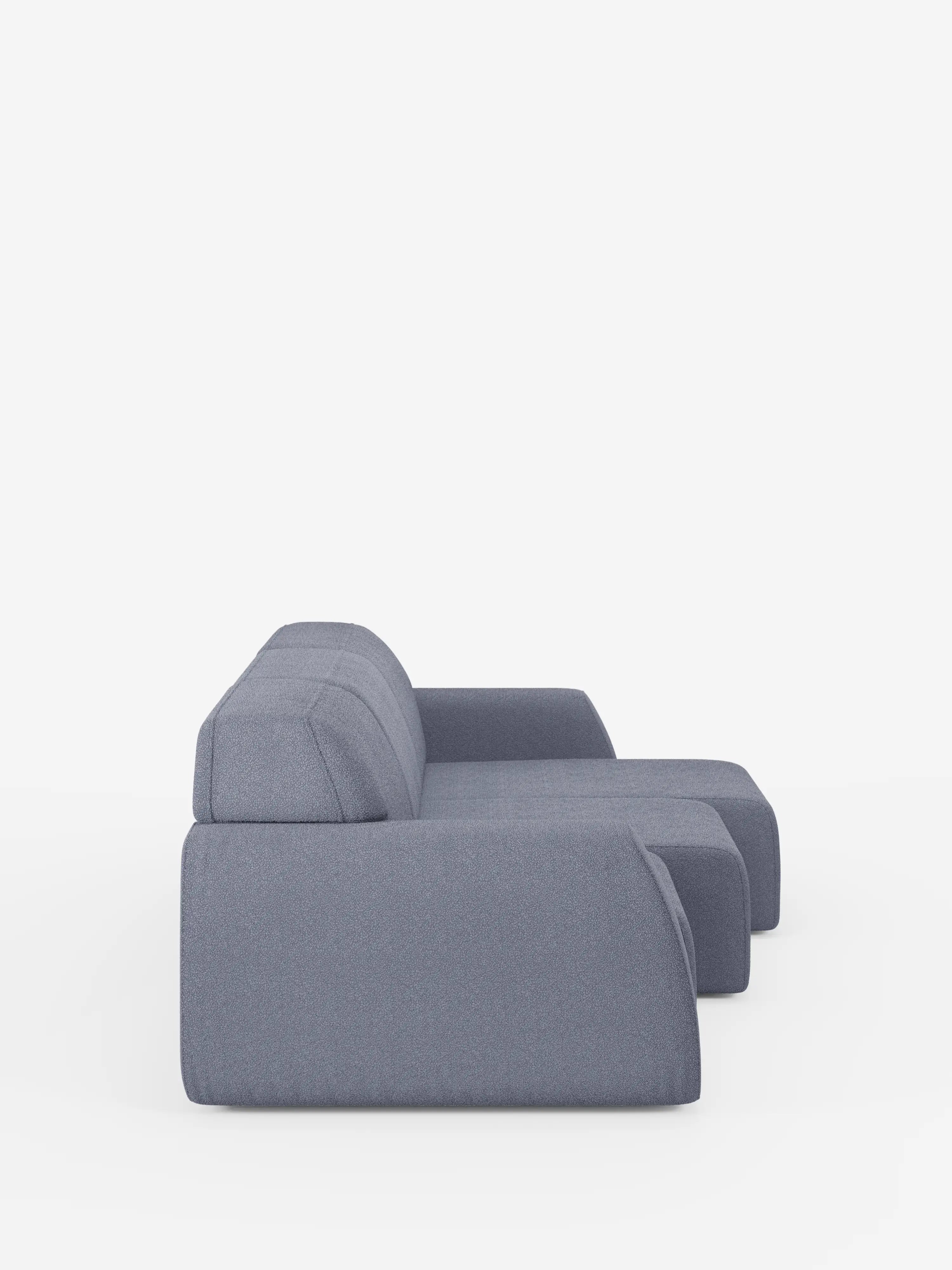 Orbit Sofa mit 3 verschiebbaren und ausziehbaren Sitzen aus schmutzabweisendem Stoff in Baumwolloptik T33