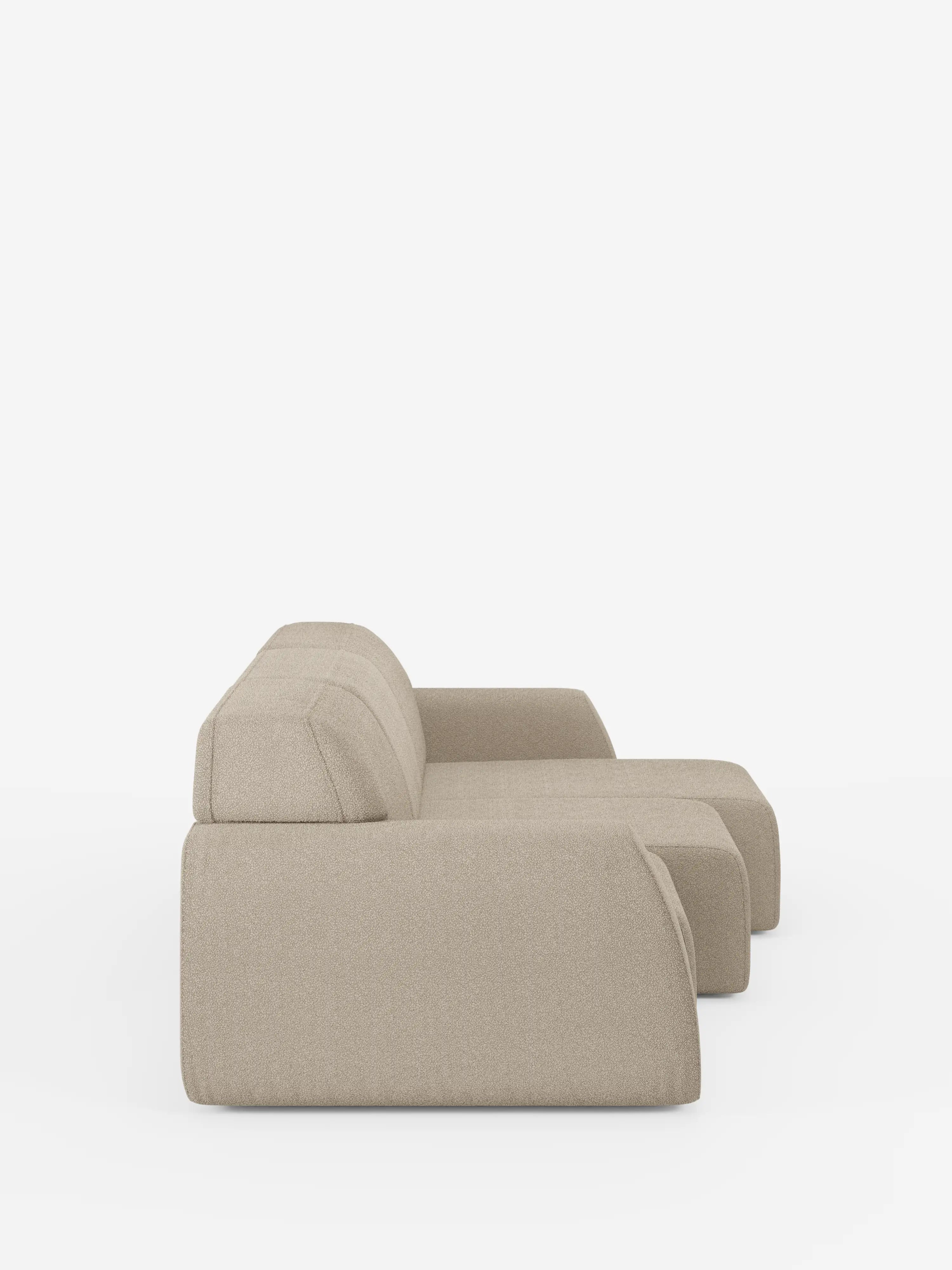 Orbit Sofa mit 3 verschiebbaren und ausziehbaren Sitzen aus schmutzabweisendem Stoff in Baumwolloptik T33
