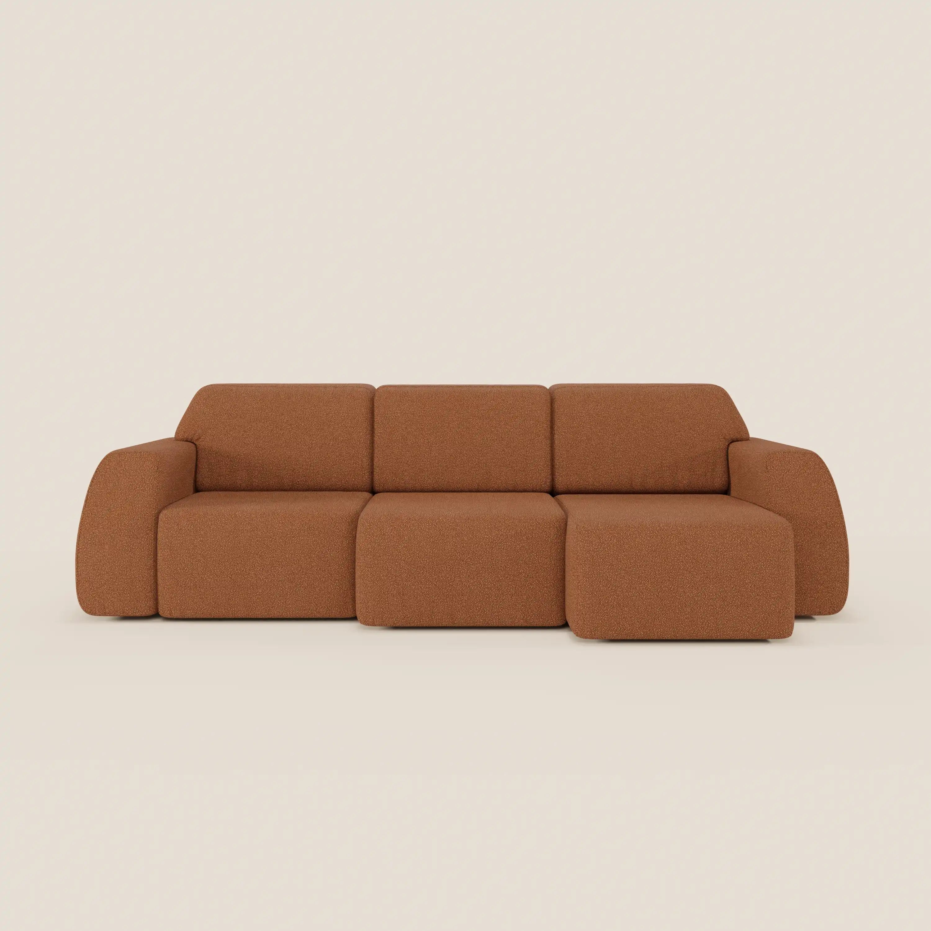 Orbit divano con 3 sedute scorrevoli e allungabili in tessuto effetto cotone smacchiabile T33 - divani.store