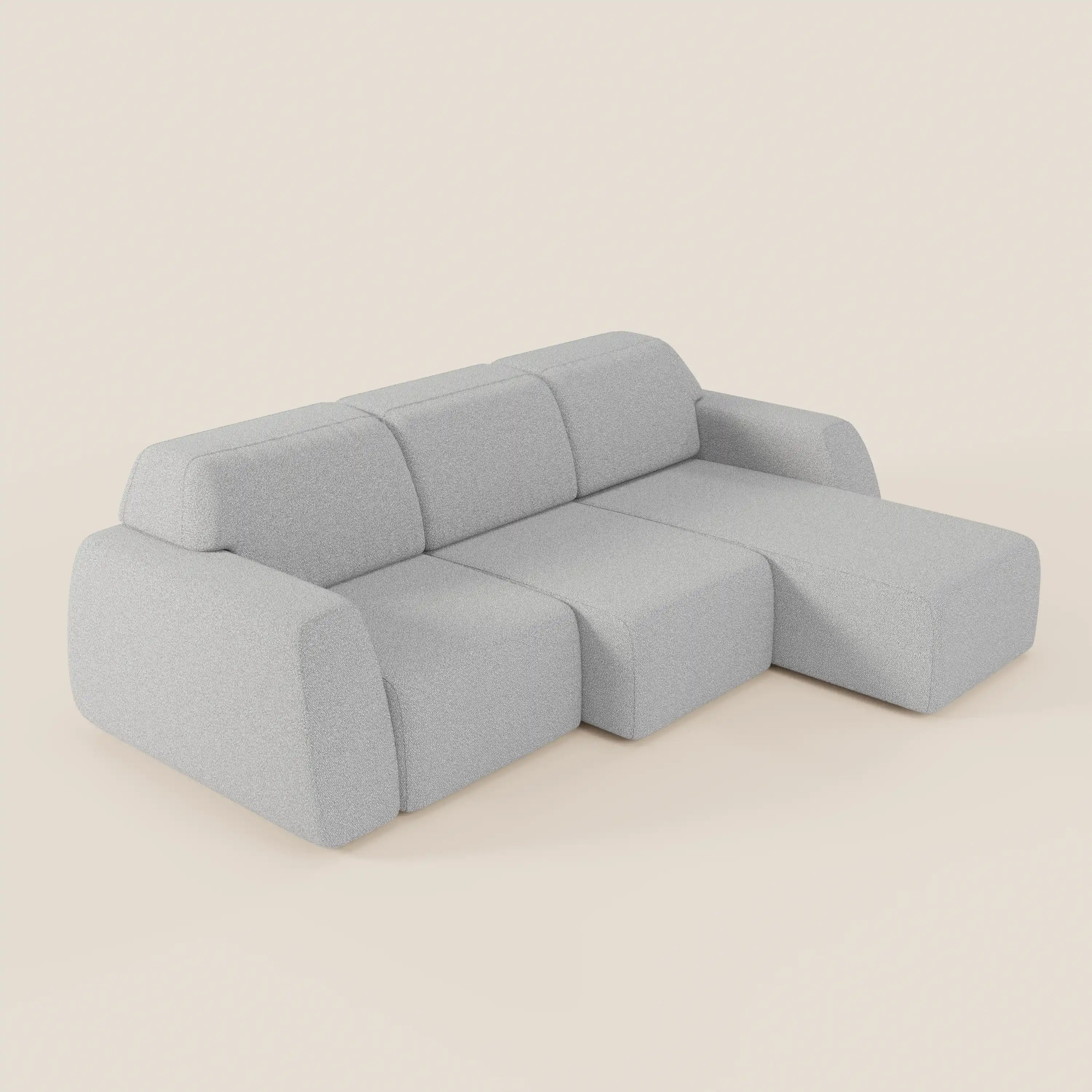 Orbit Divano angolare con penisola reversibile e tutte le sedute allungabili in tessuto smacchiabile effetto cotone T33 - divani.store