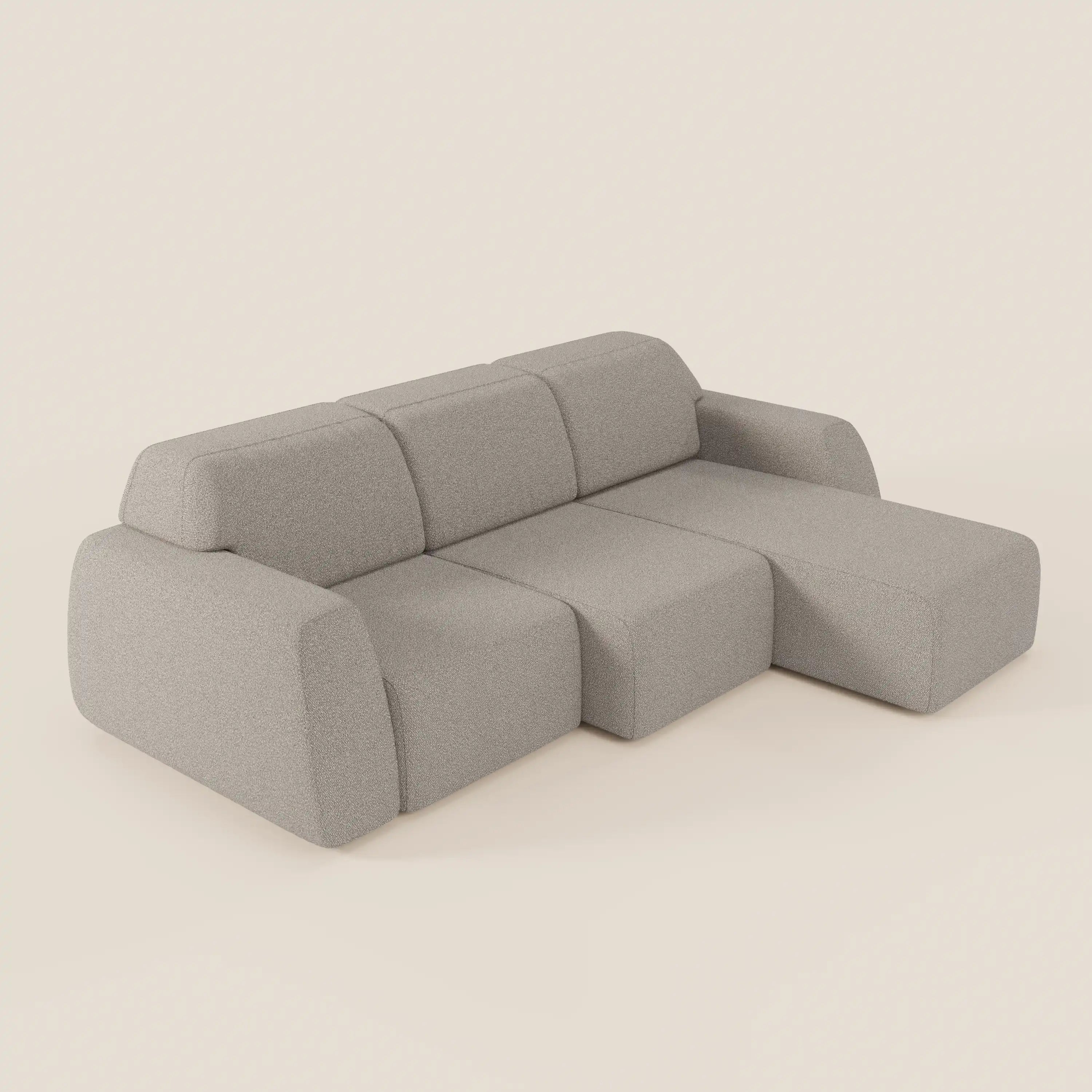 Orbit Divano angolare con penisola reversibile e tutte le sedute allungabili in tessuto smacchiabile effetto cotone T33 - divani.store