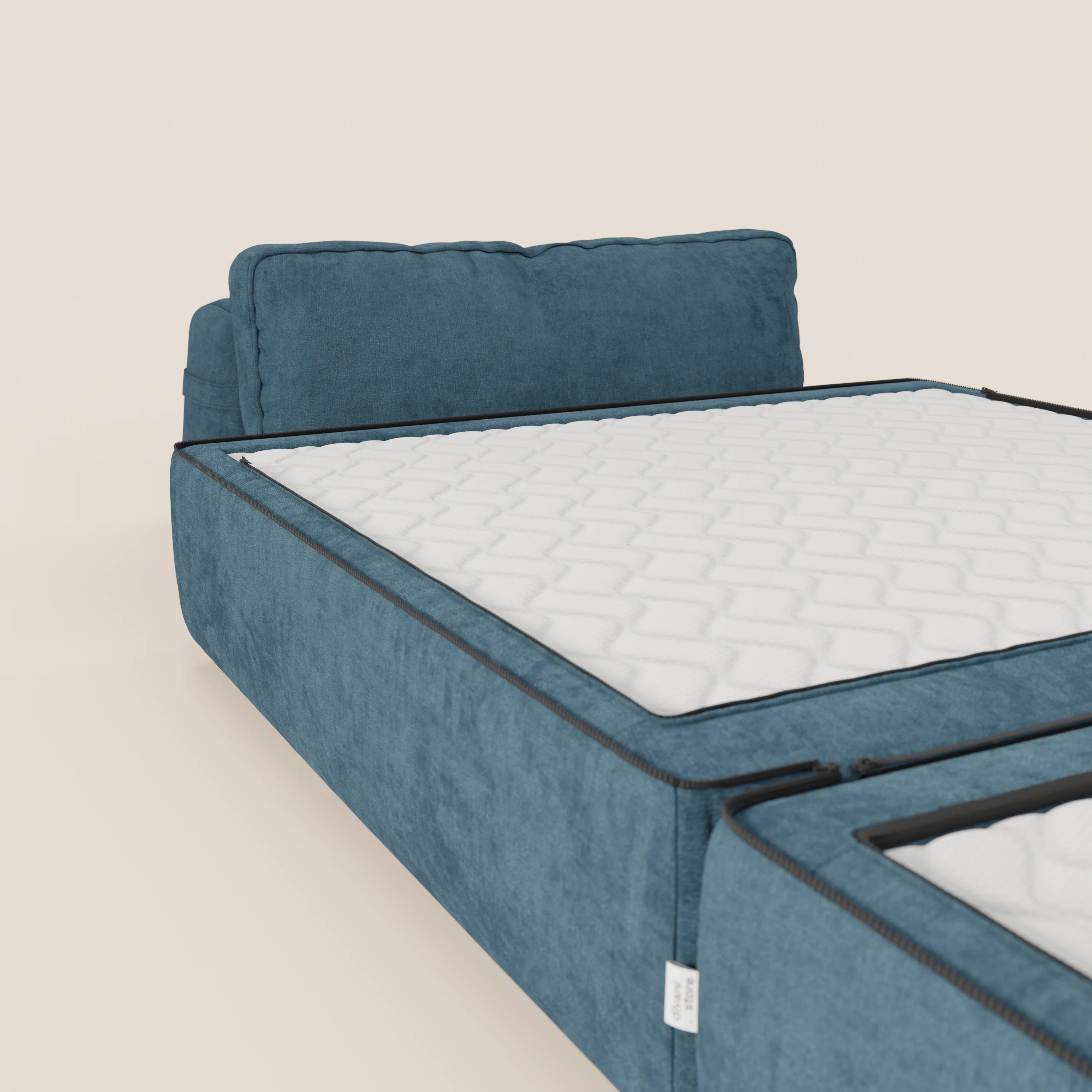 Rift poltrona letto con materasso alto 22 cm e memory foam - schienale mobile e tessuto smacchiabile T31 - divani.store