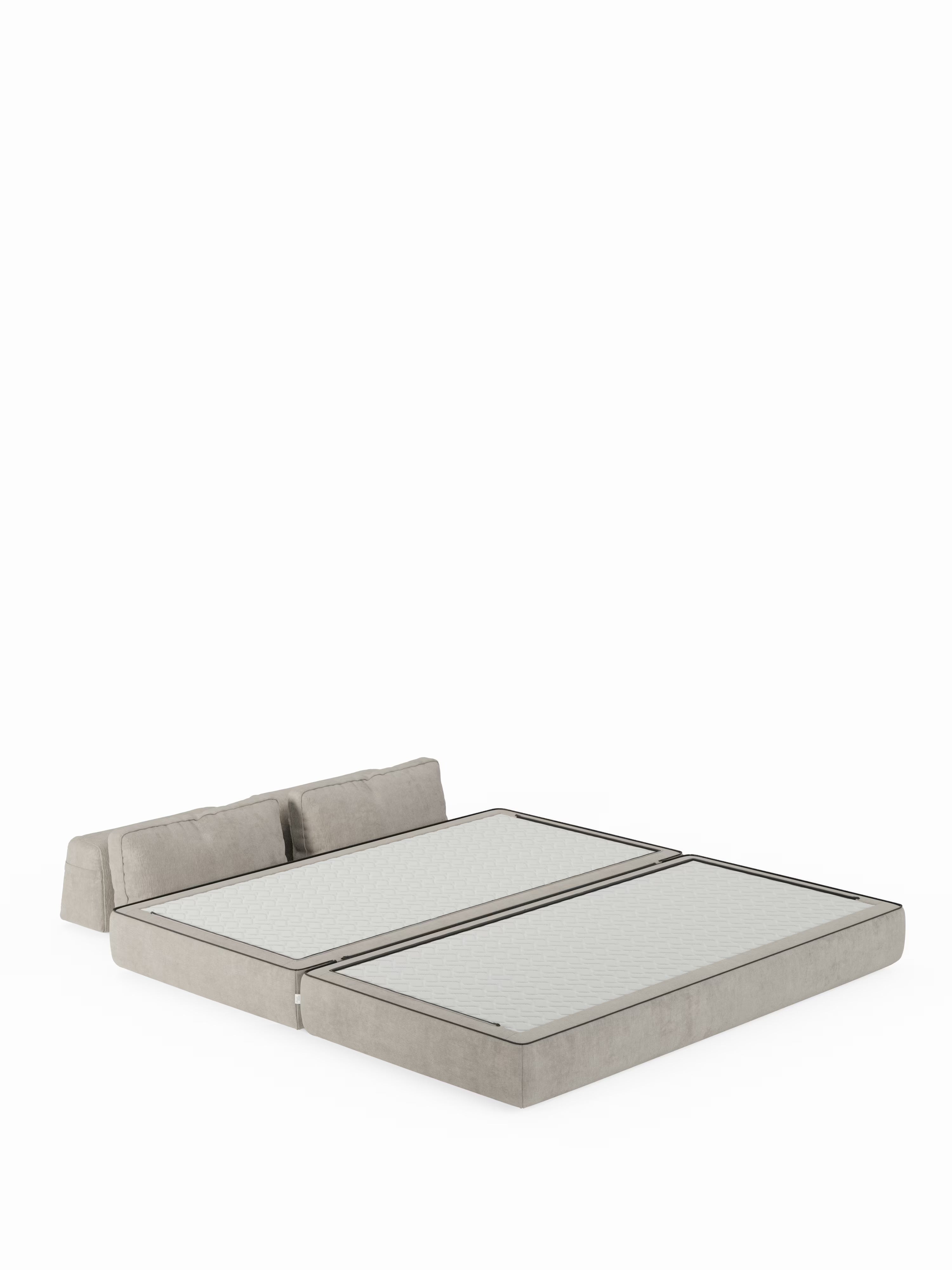 Rift divano letto matrimoniale 2 posti e 3 posti con schienali mobili - materasso alto 24 cm e memory foam in tessuto smacchiabile T31