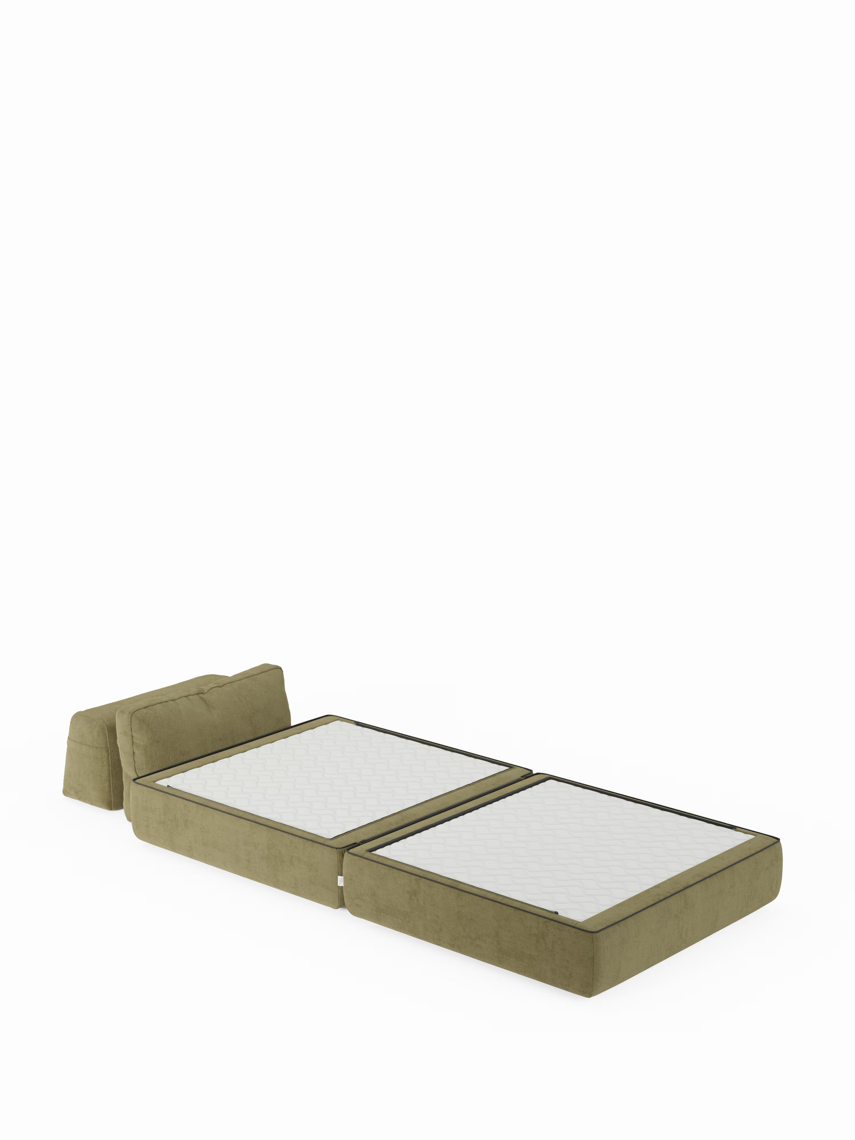Rift poltrona letto con materasso alto 24 cm e memory foam - schienale mobile e tessuto smacchiabile T31