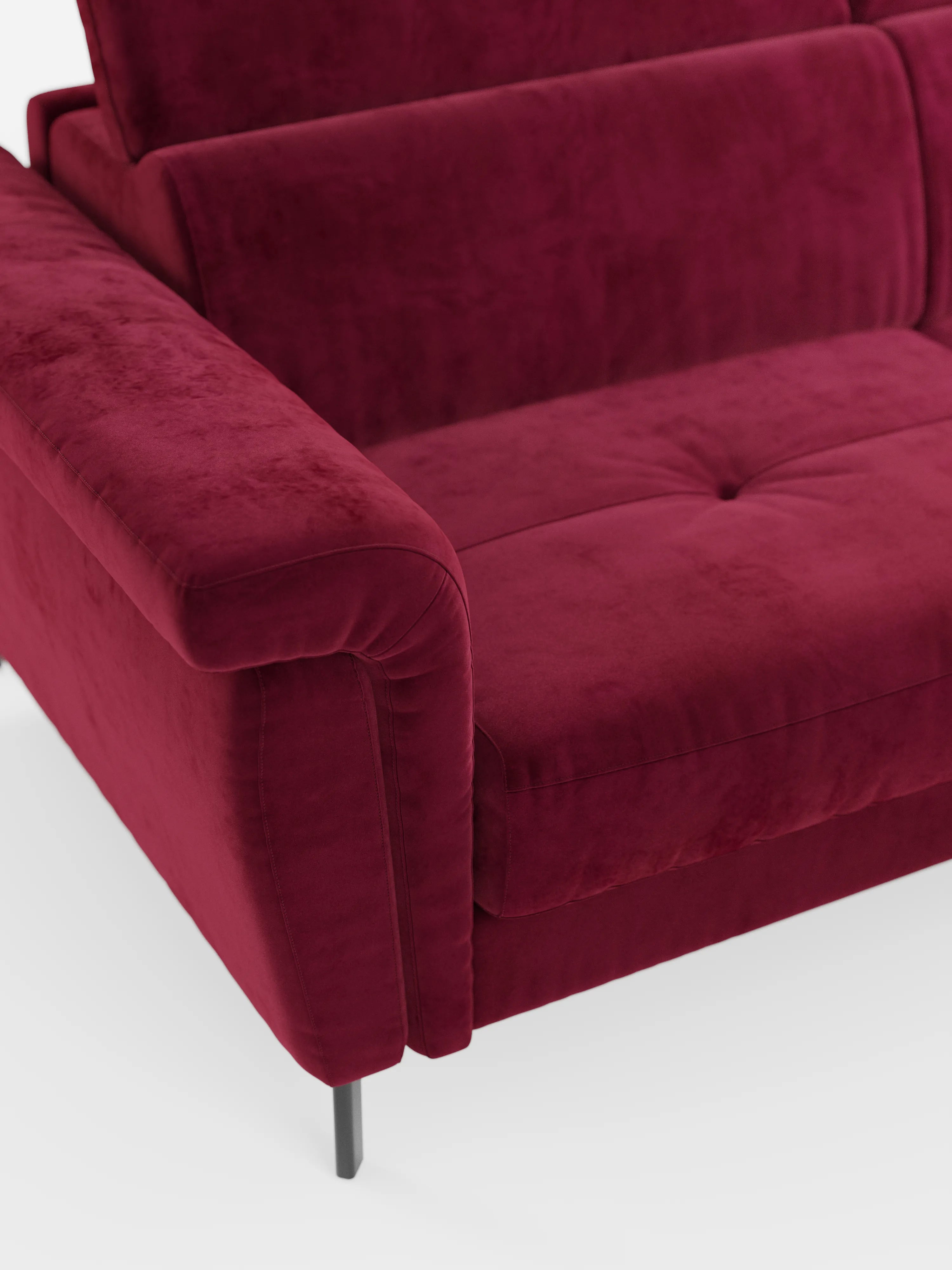 Capri Divano letto angolare con penisola contenitore e poggiatesta reclinabili - elegante tessuto smacchiabile T30