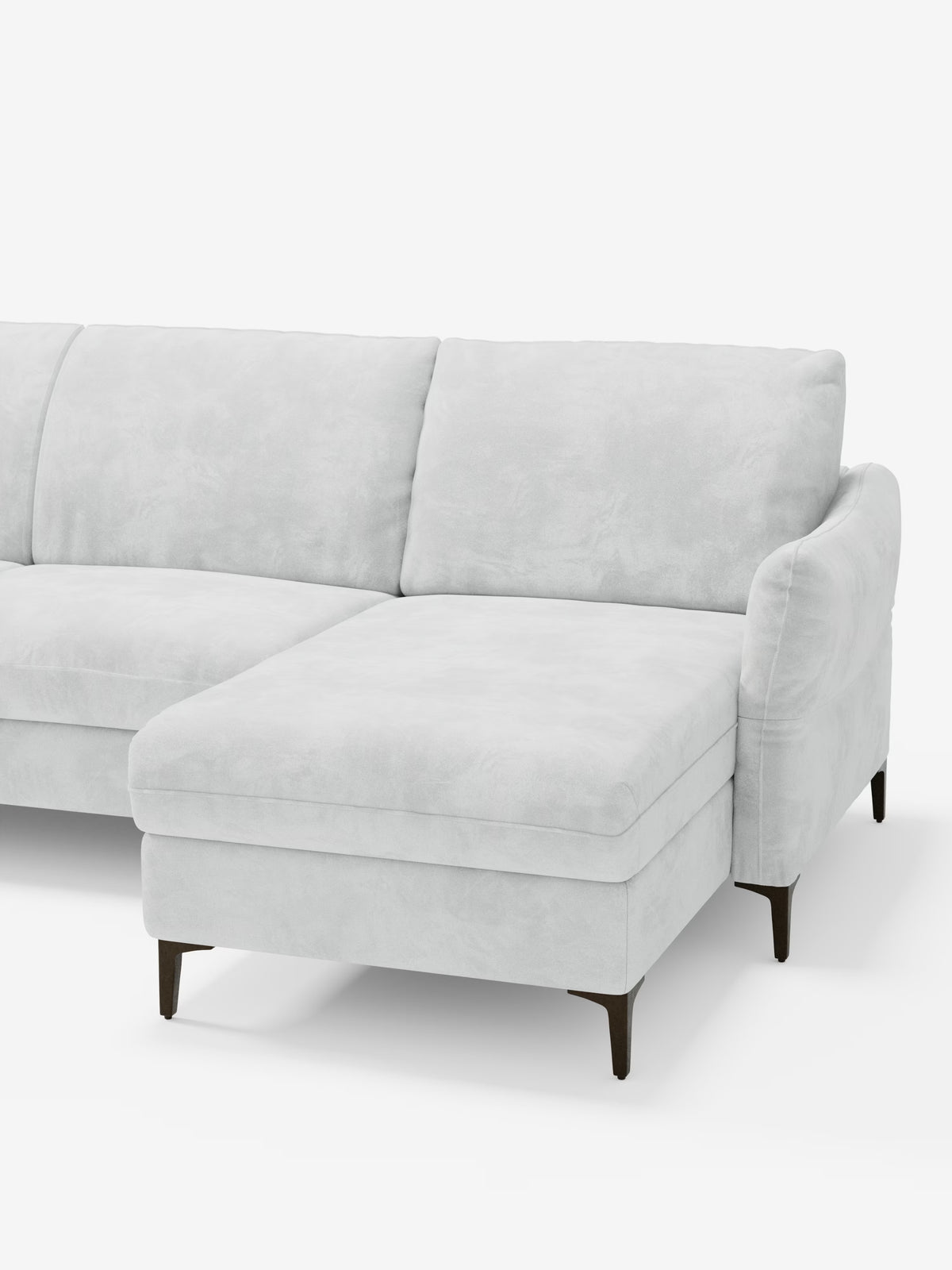 Dalia divano letto con penisola contenitore e materasso alto 18 cm - piedini alti e tessuto smacchiabile T30