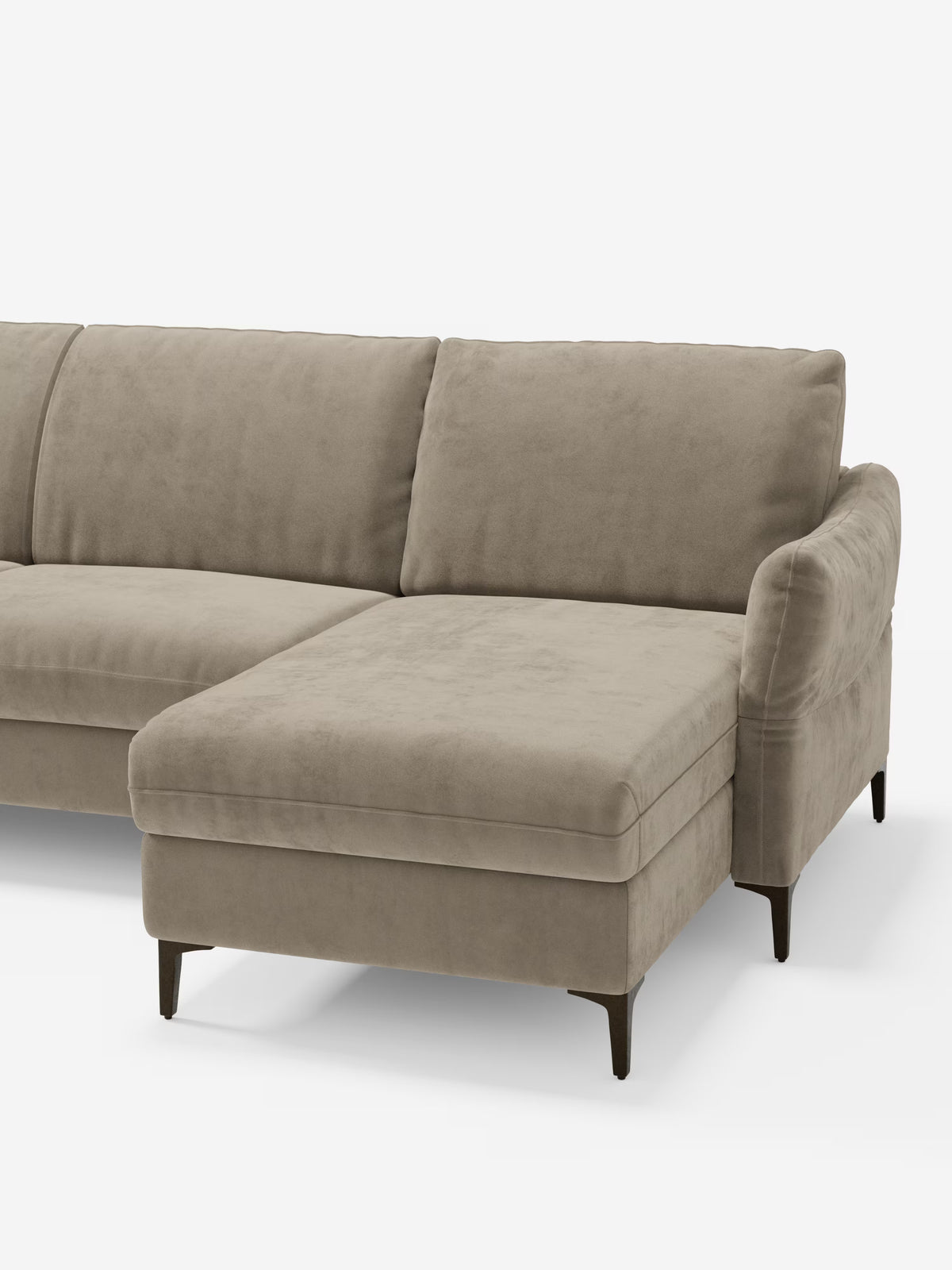 Dalia divano letto con penisola contenitore e materasso alto 18 cm - piedini alti e tessuto smacchiabile T30