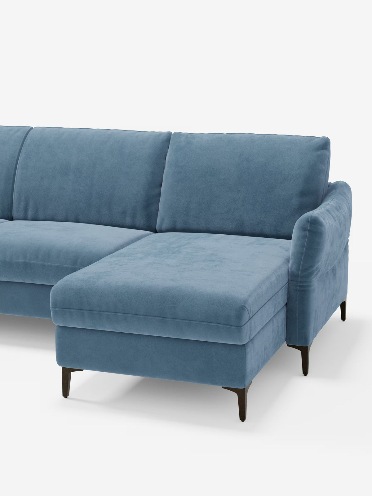 Dalia divano letto con penisola contenitore e materasso alto 18 cm - piedini alti e tessuto smacchiabile T30