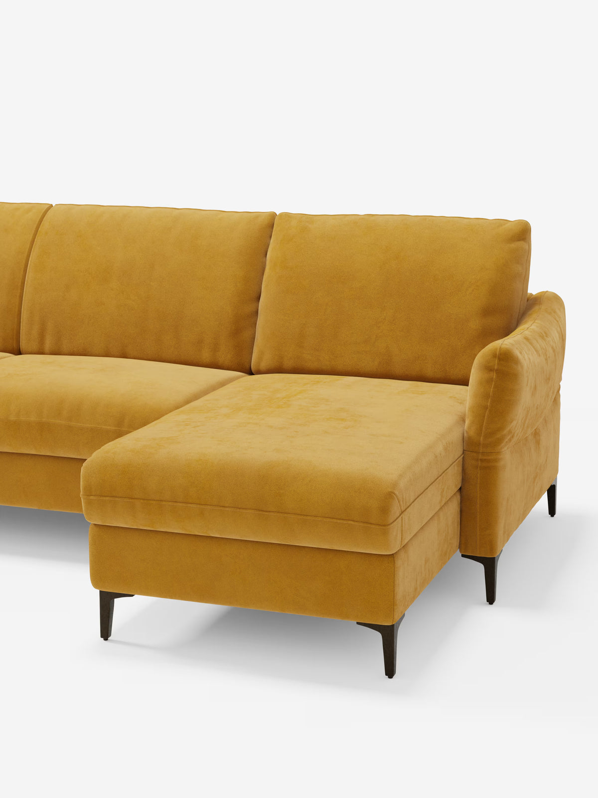 Dalia divano letto con penisola contenitore e materasso alto 18 cm - piedini alti e tessuto smacchiabile T30