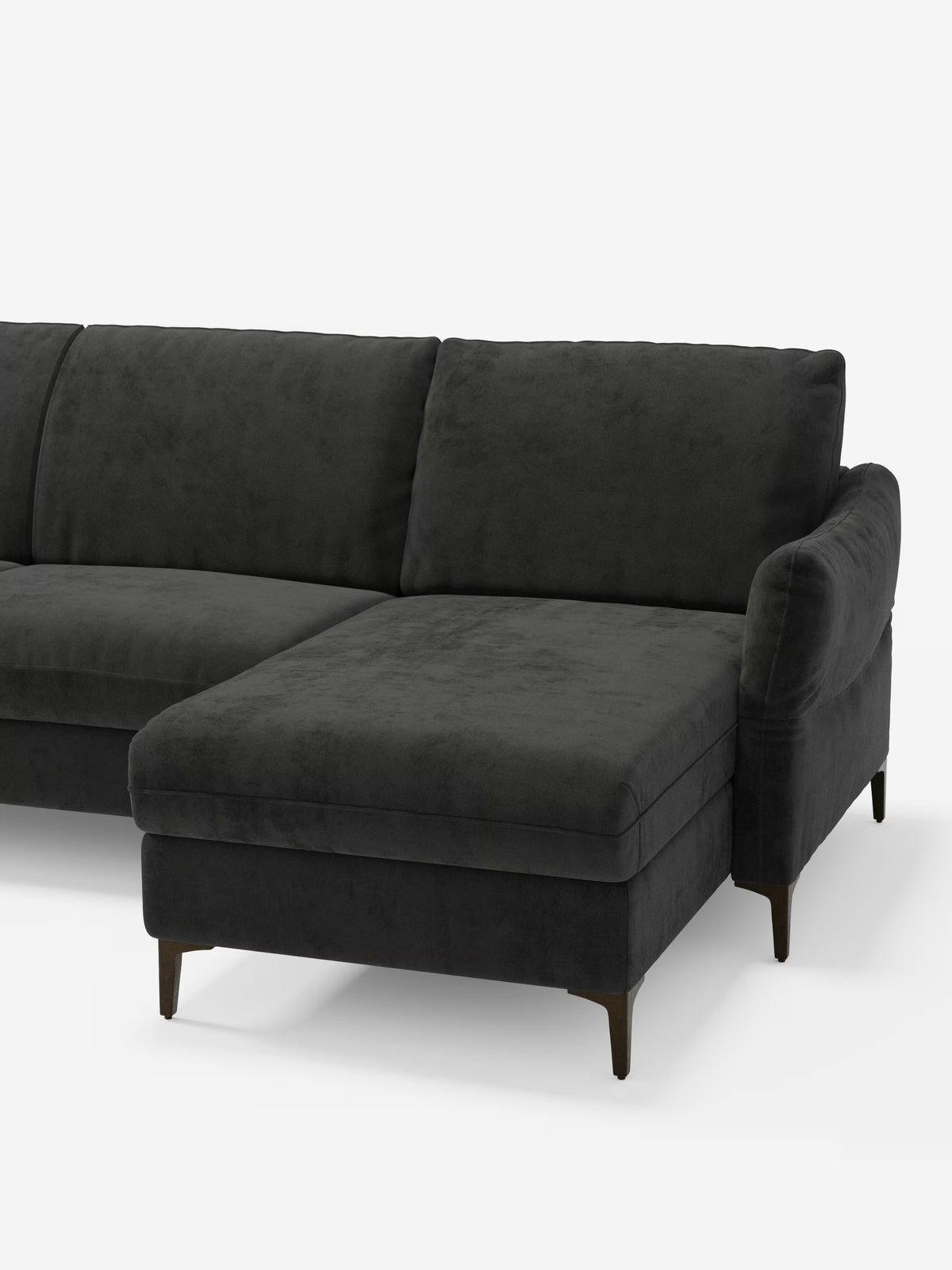 Dalia divano letto con penisola contenitore e materasso alto 18 cm - piedini alti e tessuto smacchiabile T30