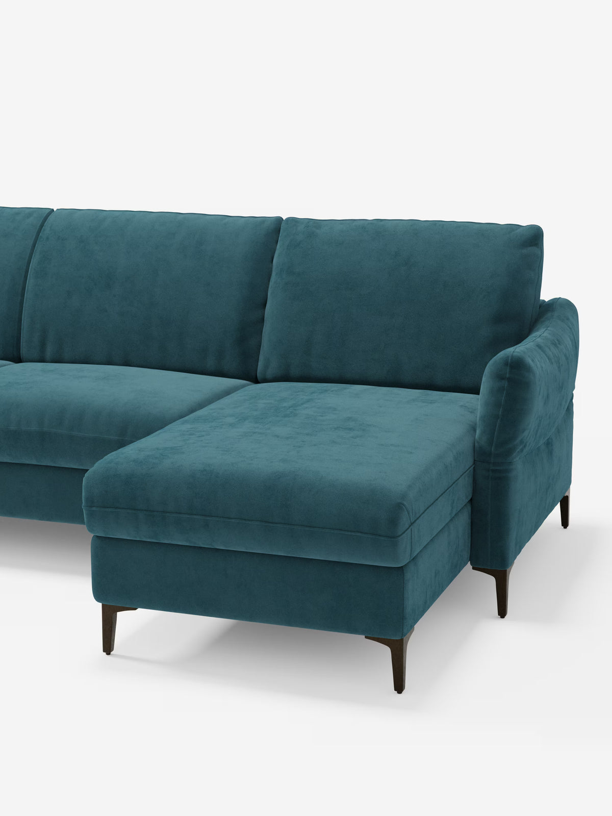 Dalia divano letto con penisola contenitore e materasso alto 18 cm - piedini alti e tessuto smacchiabile T30