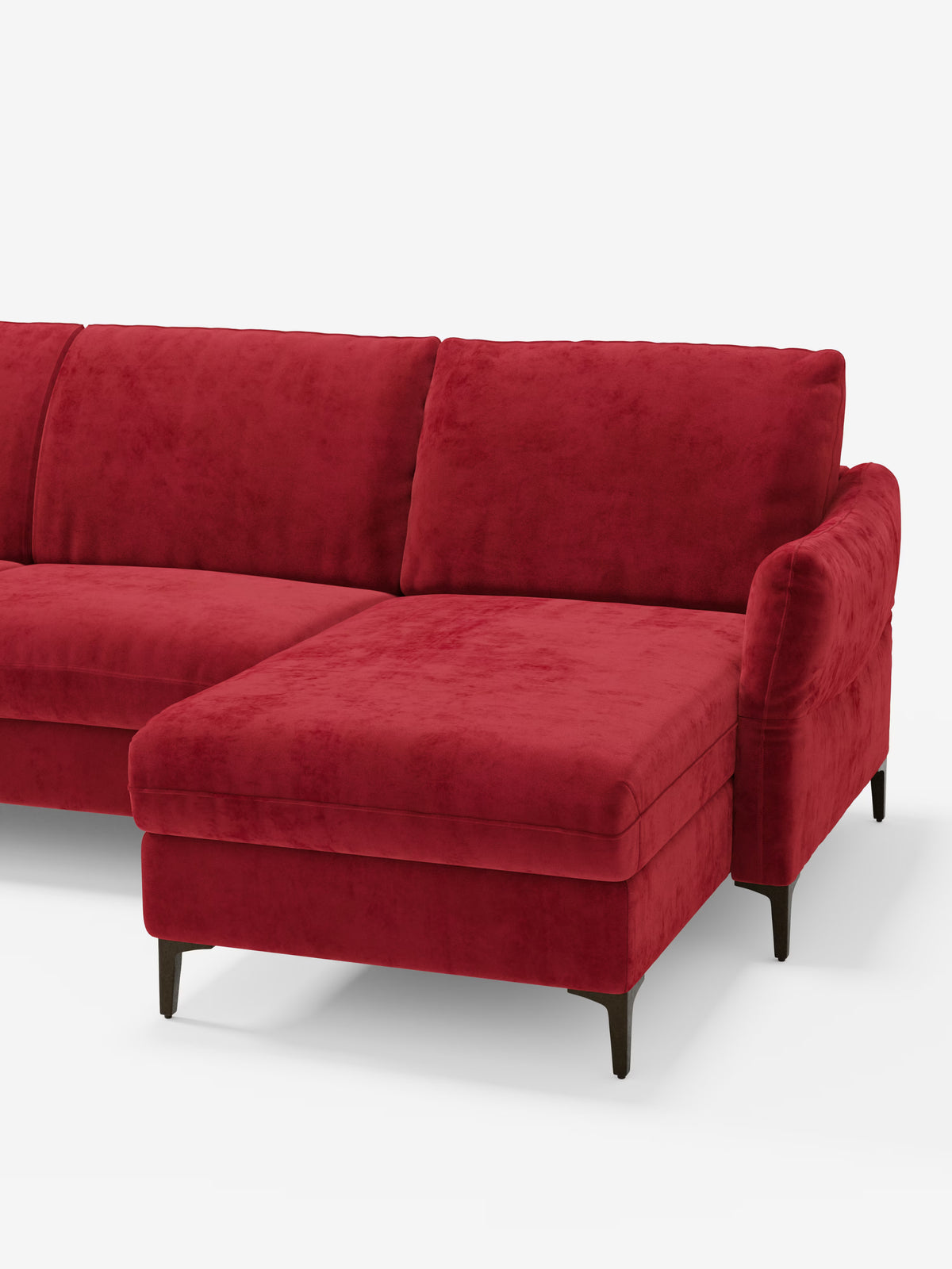 Dalia divano letto con penisola contenitore e materasso alto 18 cm - piedini alti e tessuto smacchiabile T30