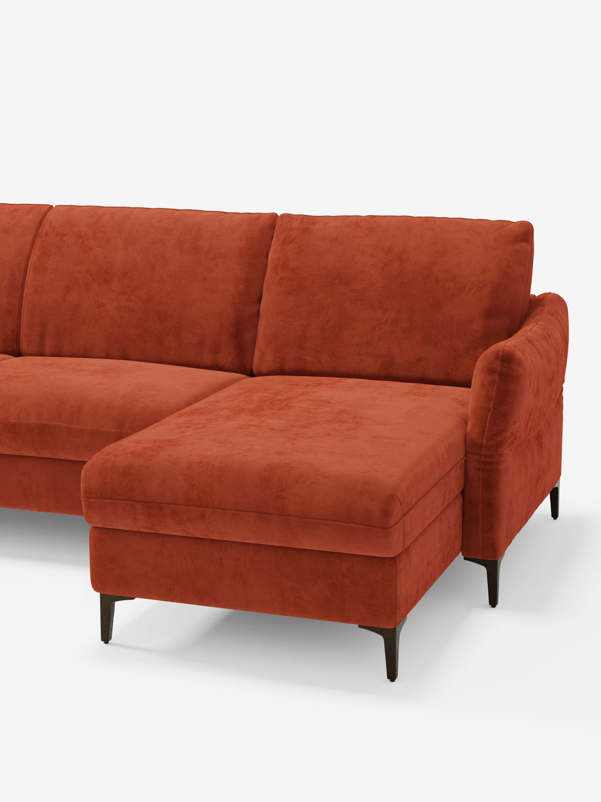 Dalia divano letto con penisola contenitore e materasso alto 18 cm - piedini alti e tessuto smacchiabile T30
