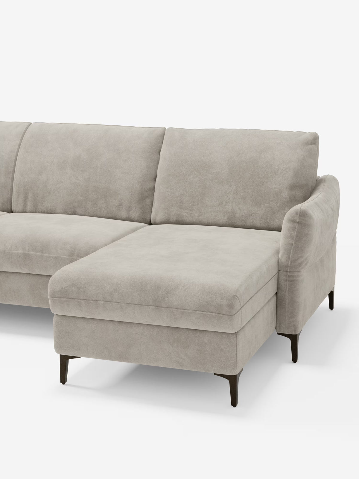 Dalia divano letto con penisola contenitore e materasso alto 18 cm - piedini alti e tessuto smacchiabile T30