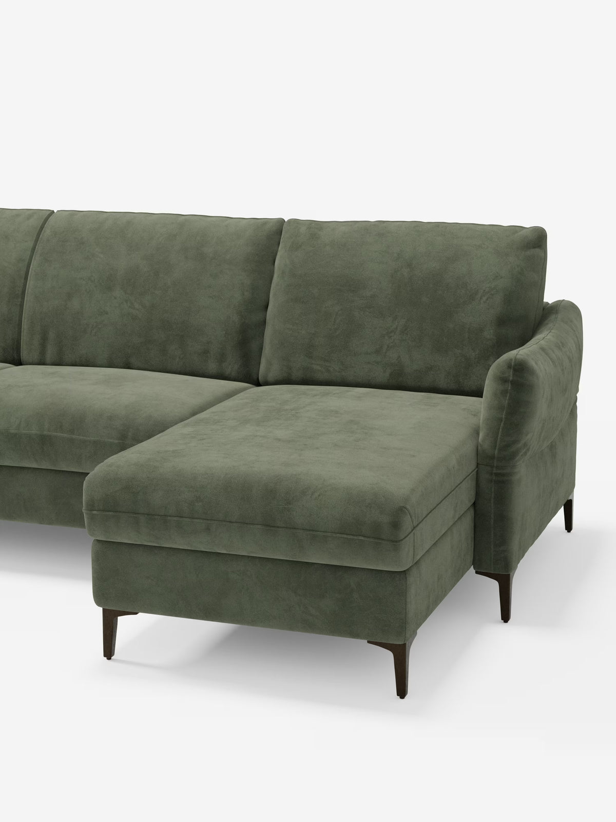 Dalia divano letto con penisola contenitore e materasso alto 18 cm - piedini alti e tessuto smacchiabile T30