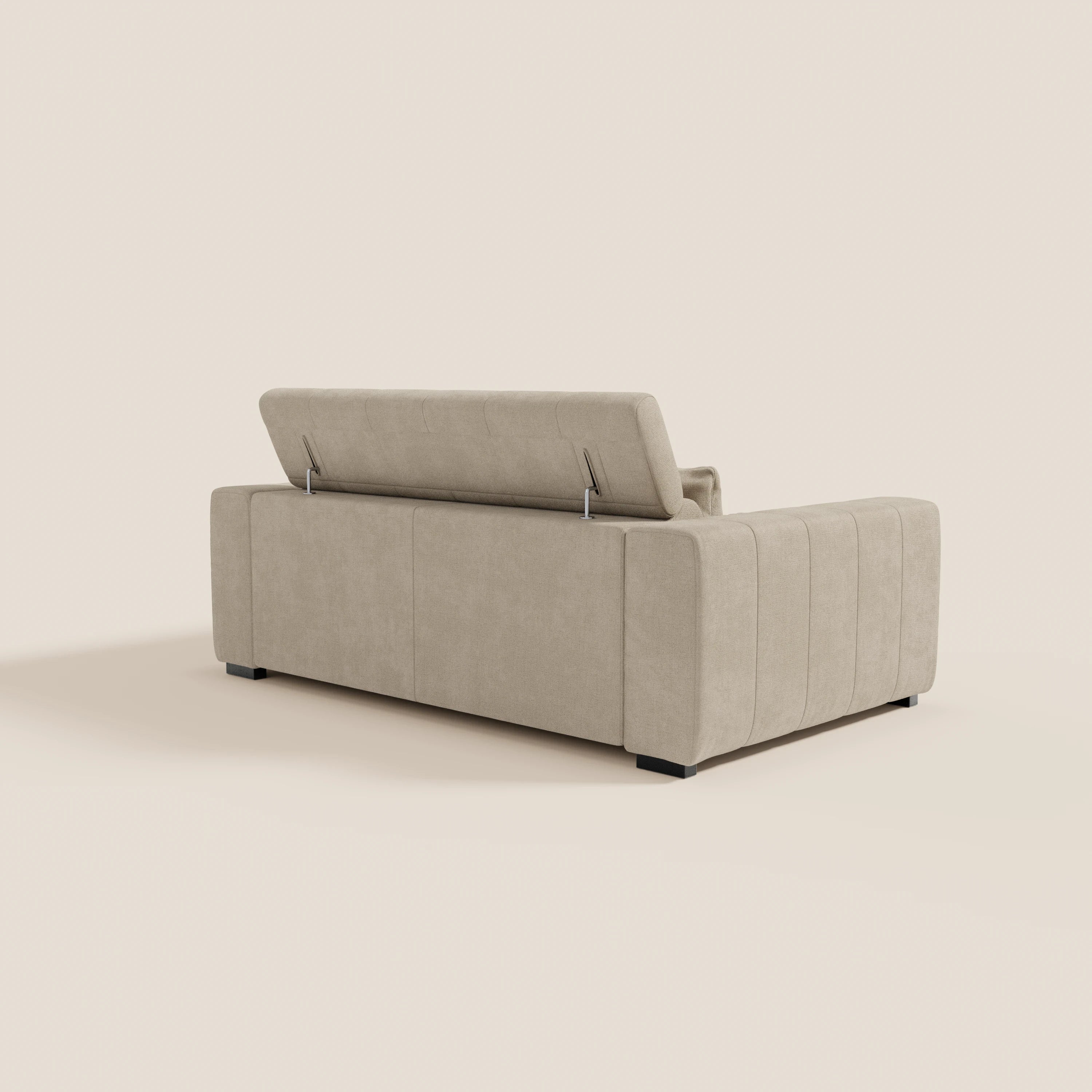 Doric divano 3 posti con sedute allungabili tramite relax elettrico - poggiatesta reclinabile in tessuto smacchiabile T23 - divani.store