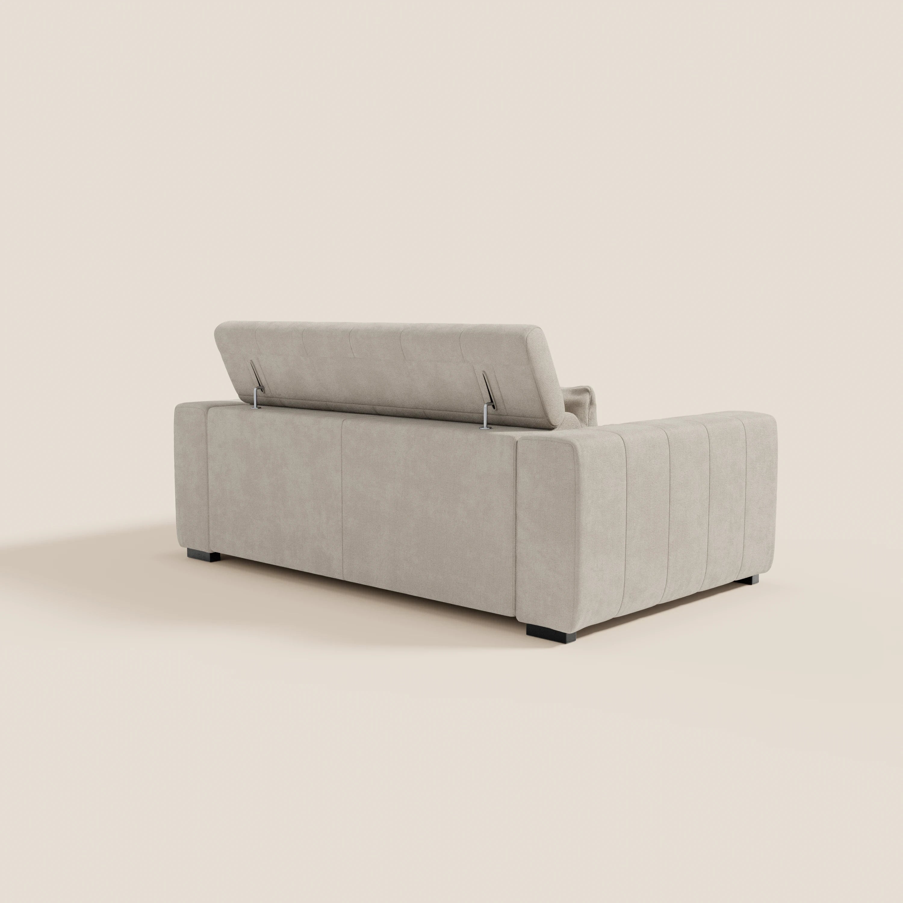 Doric divano 3 posti con sedute allungabili tramite relax elettrico - poggiatesta reclinabile in tessuto smacchiabile T23 - divani.store