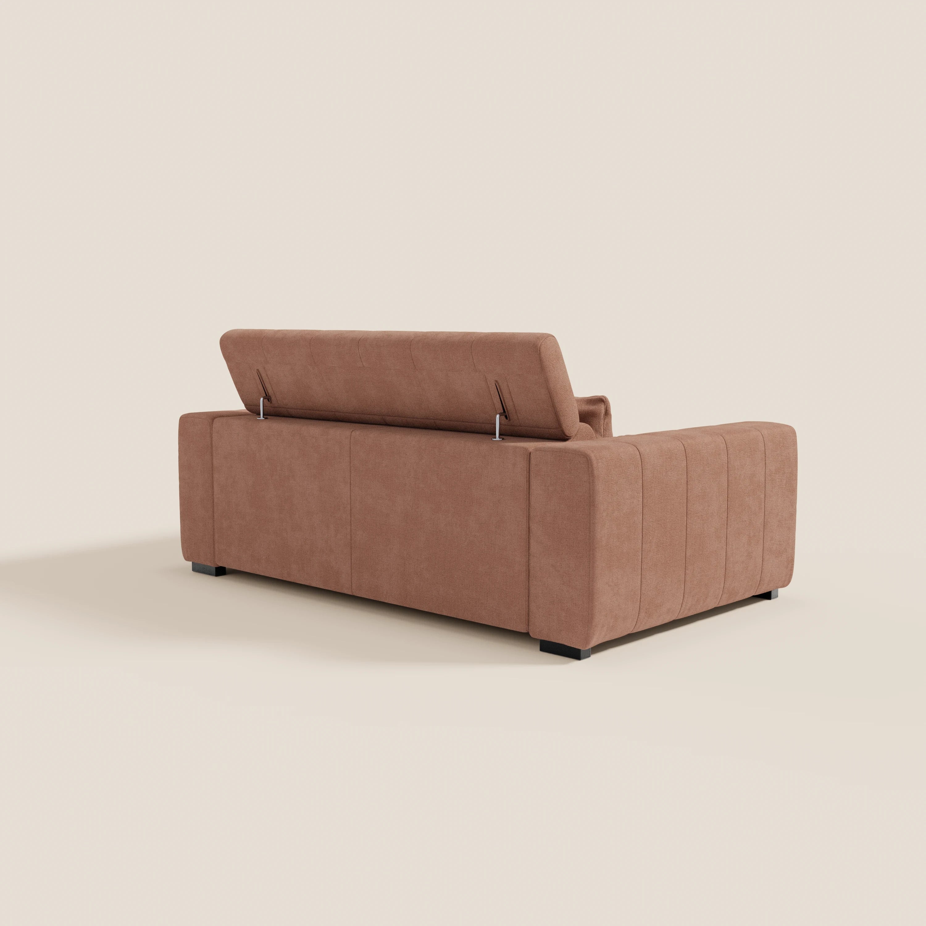 Doric divano 3 posti con sedute allungabili tramite relax elettrico - poggiatesta reclinabile in tessuto smacchiabile T23 - divani.store