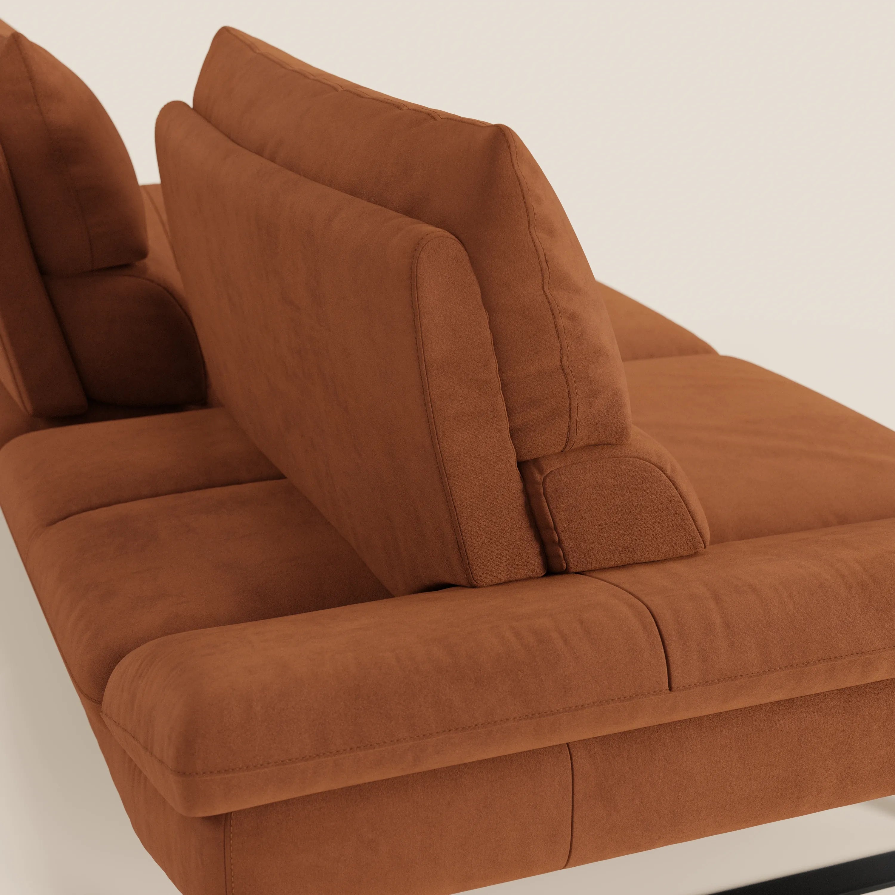 Eclipse Divano dal design moderno 2 e 3 posti con schienali traslanti - piedini alti in elegante microfibra smacchiabile T11 - divani.store