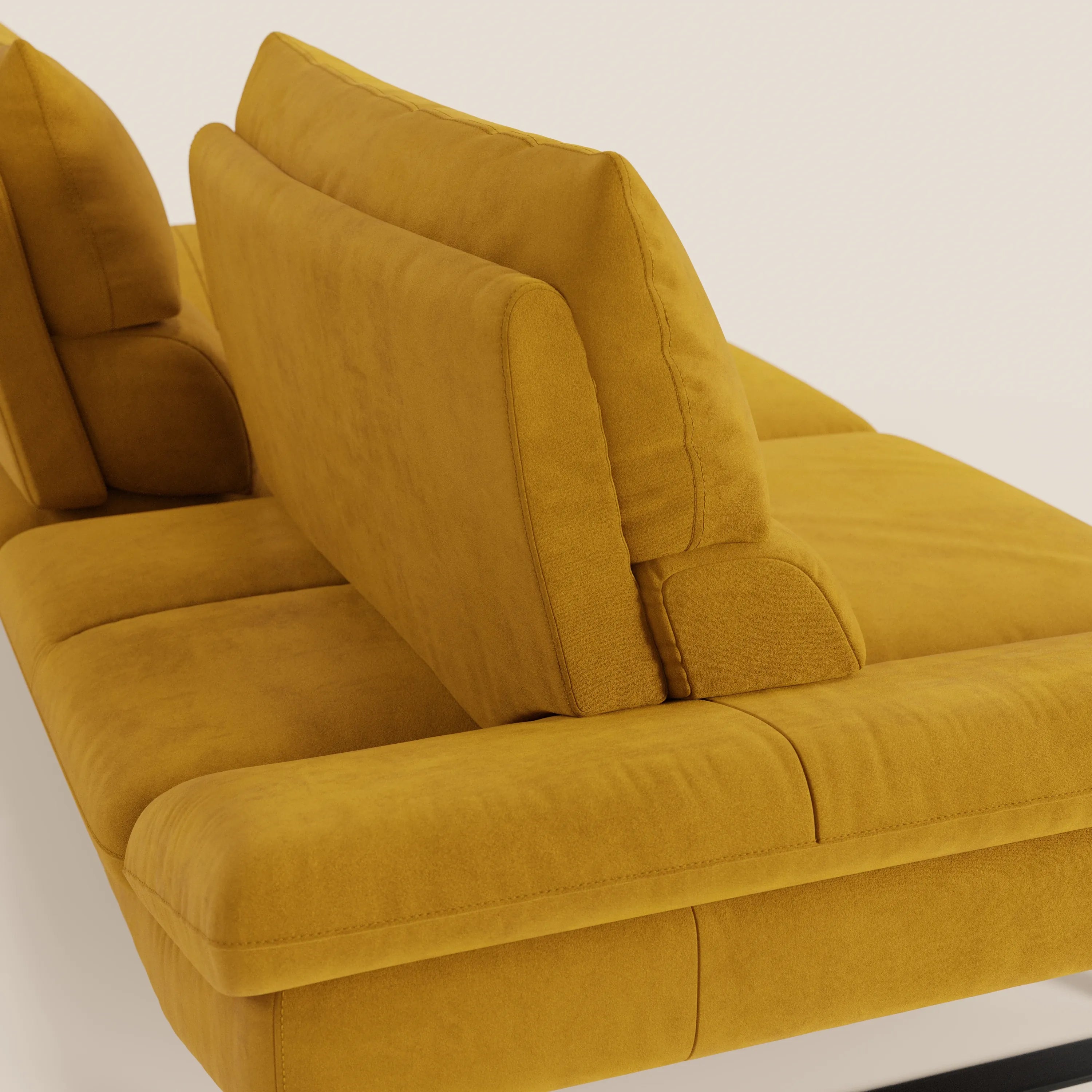Eclipse Divano dal design moderno 2 e 3 posti con schienali traslanti - piedini alti in elegante microfibra smacchiabile T11 - divani.store