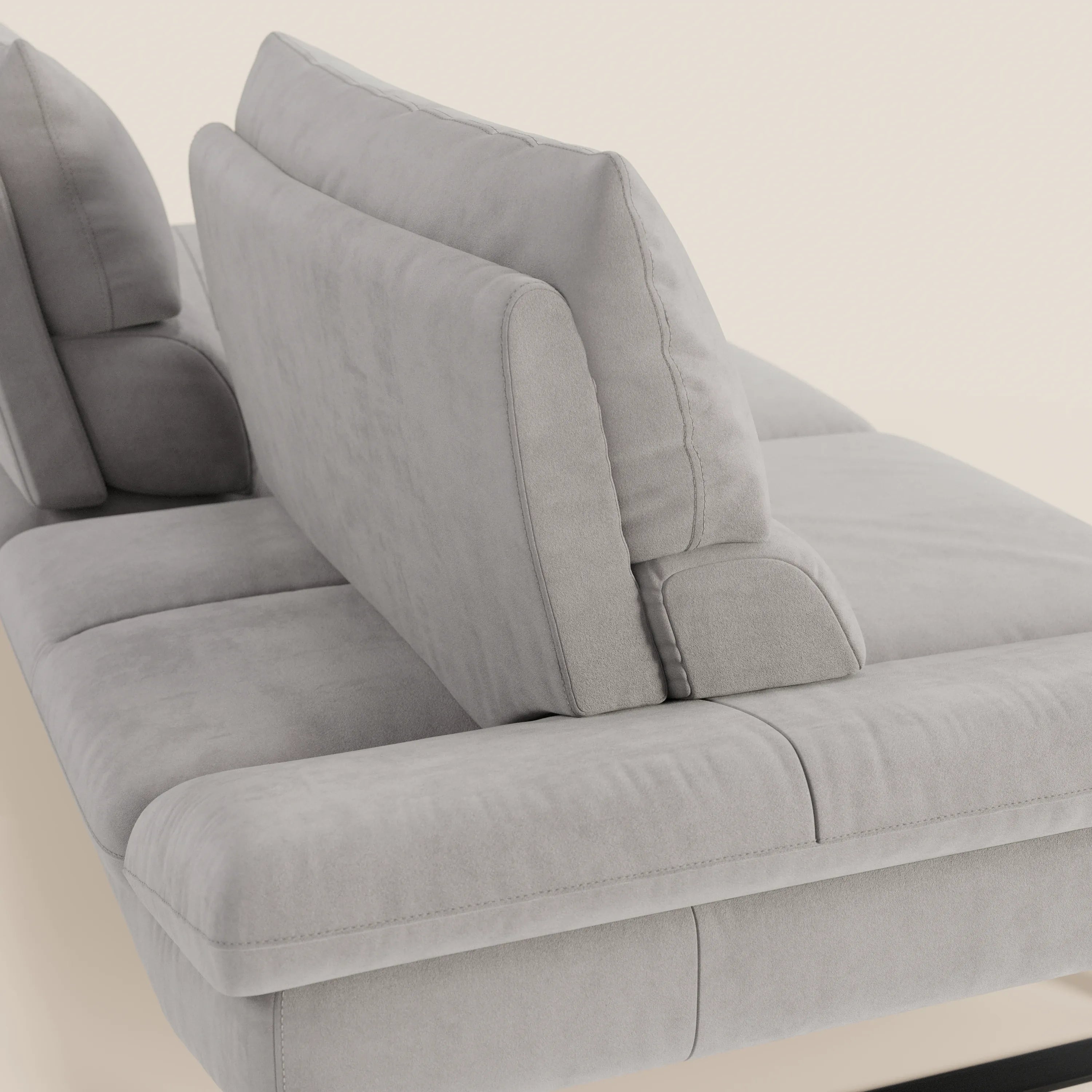 Eclipse Divano dal design moderno 2 e 3 posti con schienali traslanti - piedini alti in elegante microfibra smacchiabile T11 - divani.store