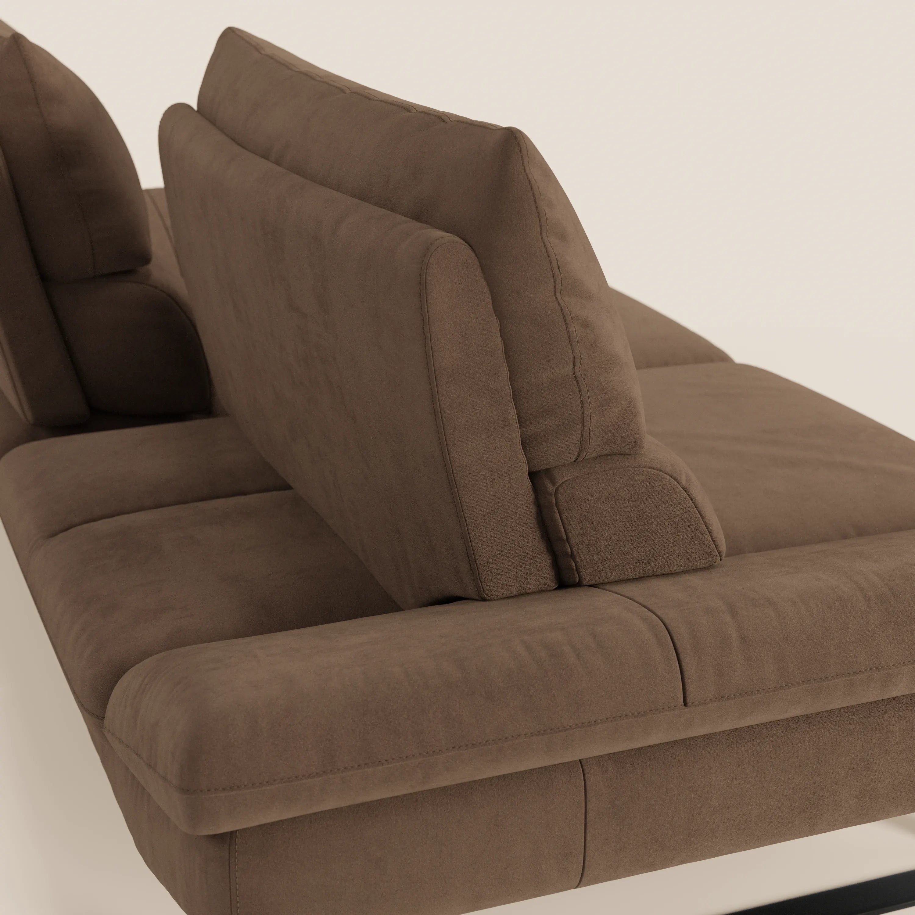 Eclipse Divano dal design moderno 2 e 3 posti con schienali traslanti - piedini alti in elegante microfibra smacchiabile T11 - divani.store