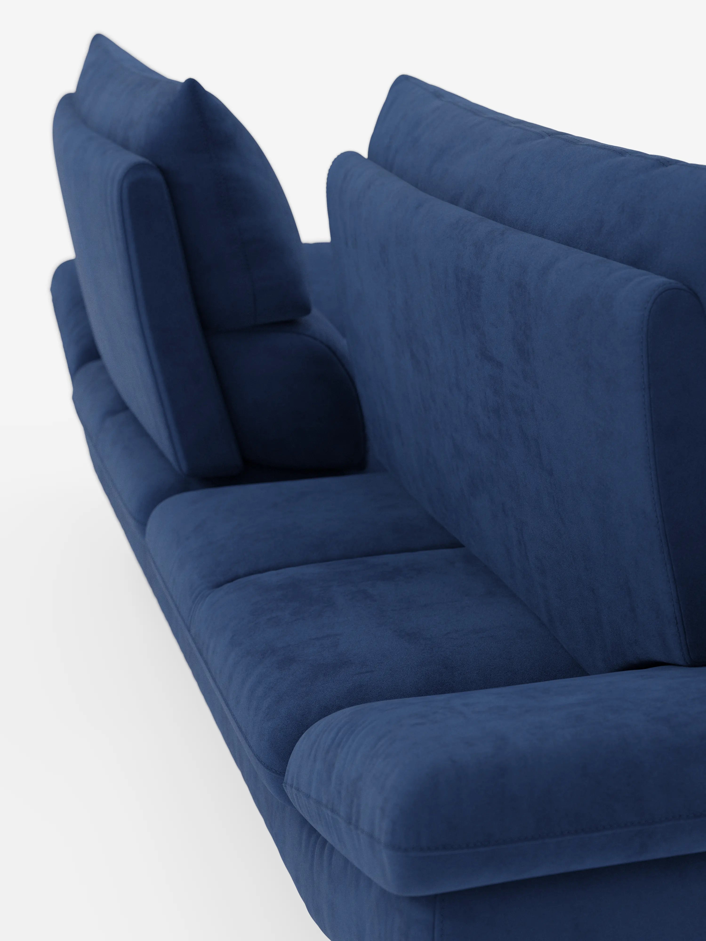 Eclipse Divano dal design moderno 2 e 3 posti con schienali traslanti - piedini alti in elegante microfibra smacchiabile T11