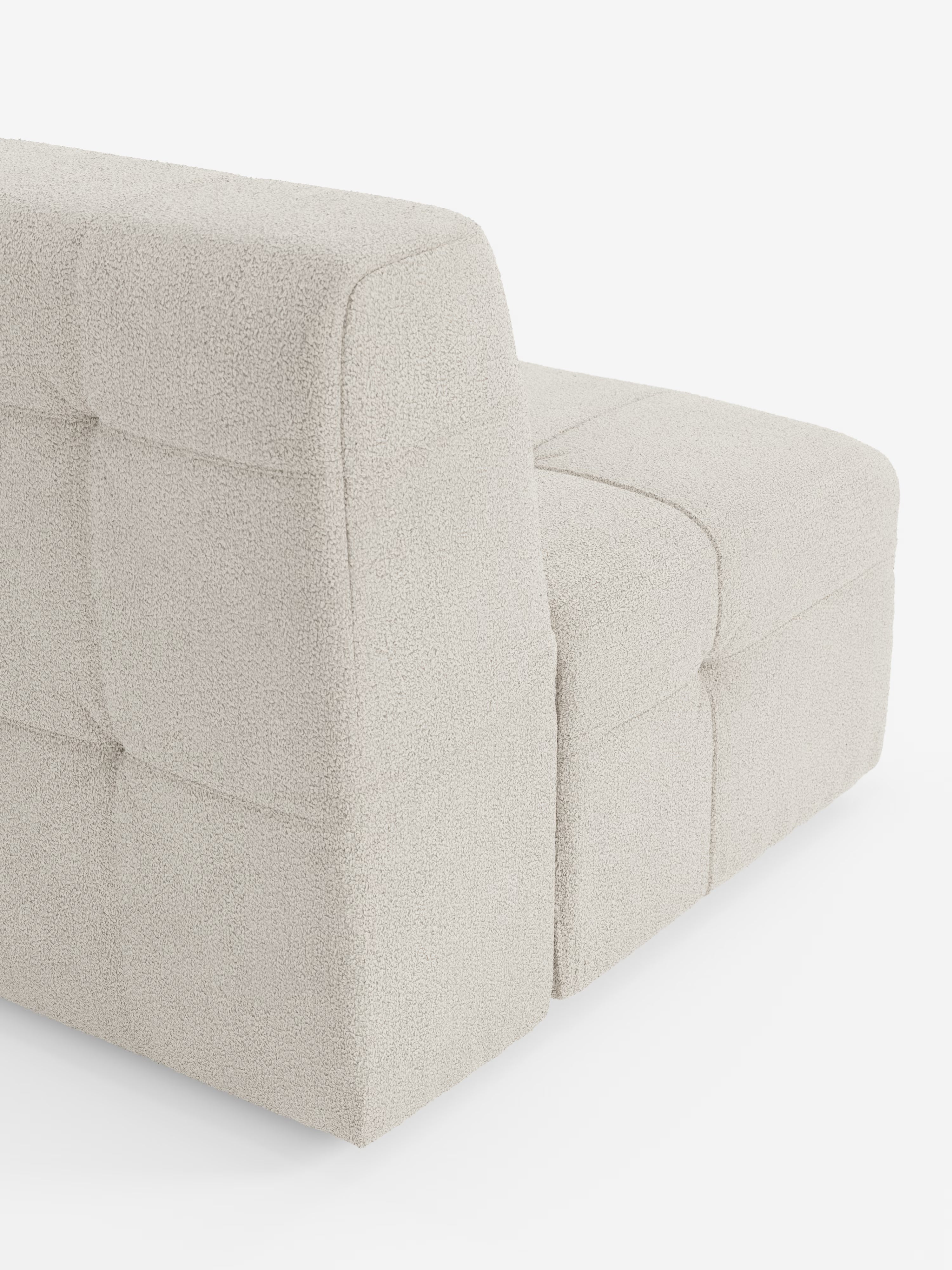 Mosaic módulo sillón 77 cm en bouclé - capitoné y diseño en tejido antimanchas T21