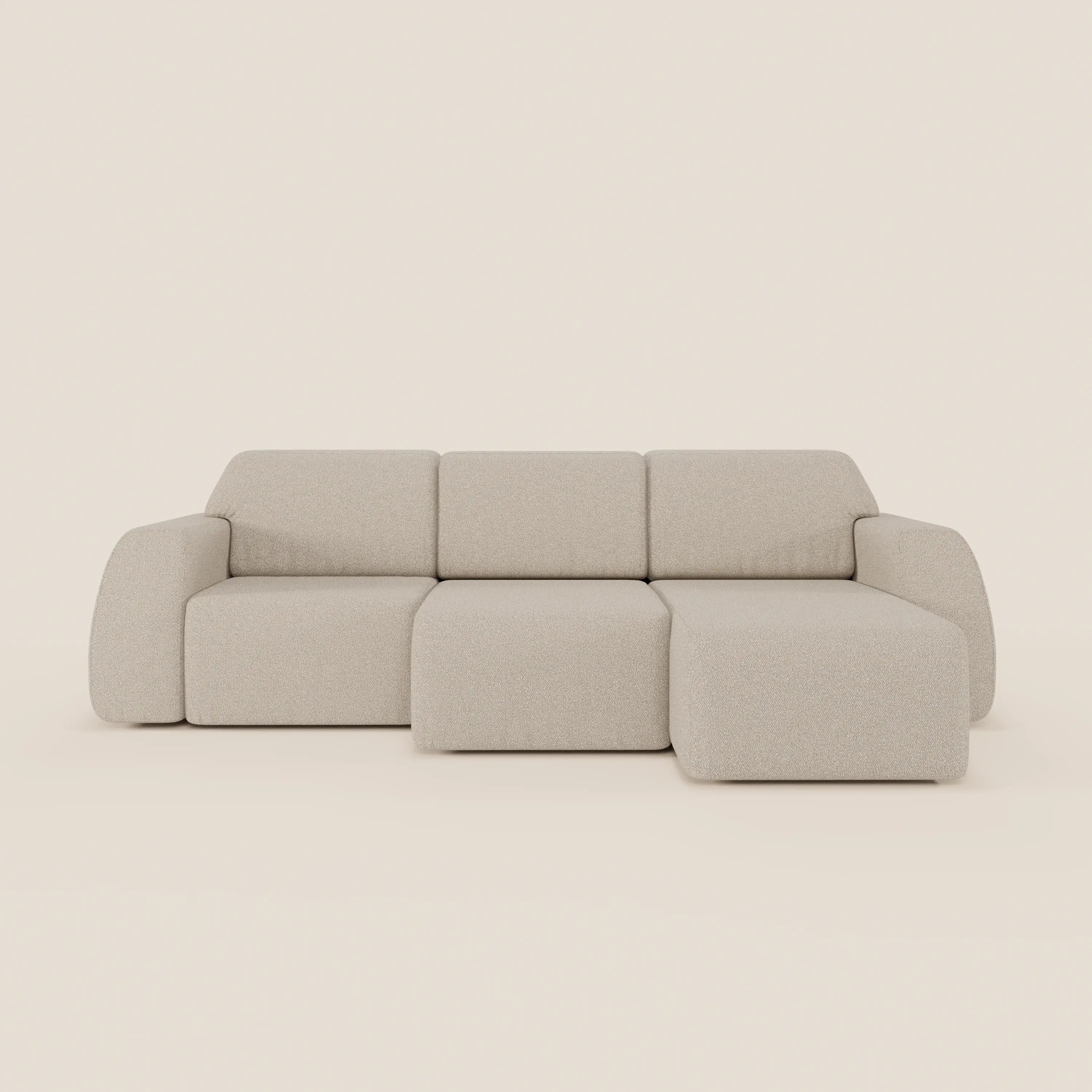 Orbit Divano angolare con penisola reversibile e tutte le sedute allungabili in tessuto smacchiabile effetto cotone T33 - divani.store