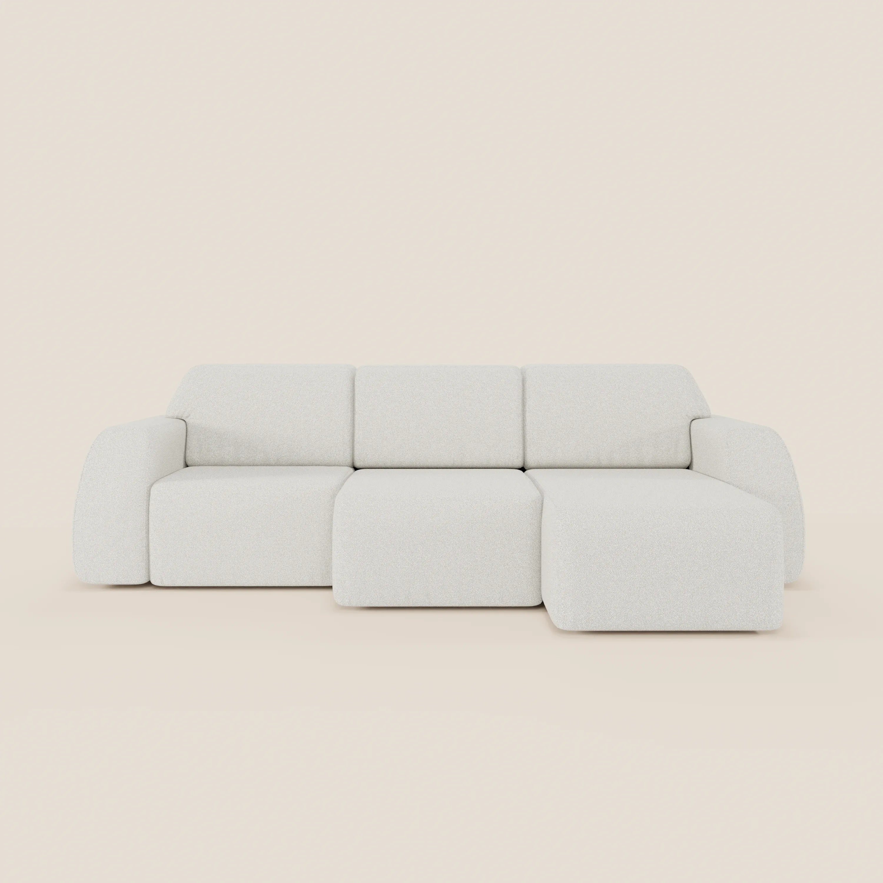 Orbit Divano angolare con penisola reversibile e tutte le sedute allungabili in tessuto smacchiabile effetto cotone T33 - divani.store