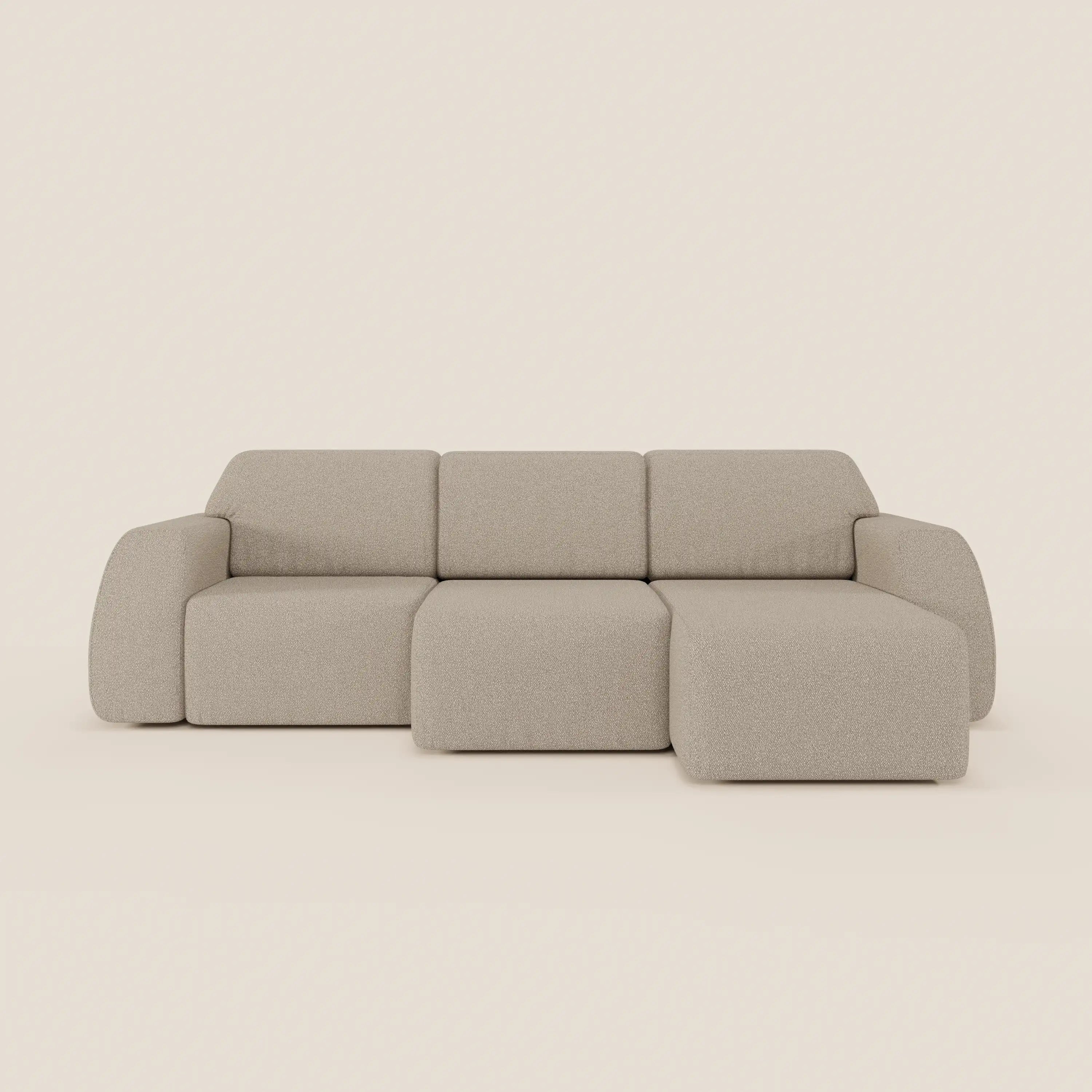 Orbit Divano angolare con penisola reversibile e tutte le sedute allungabili in tessuto smacchiabile effetto cotone T33 - divani.store