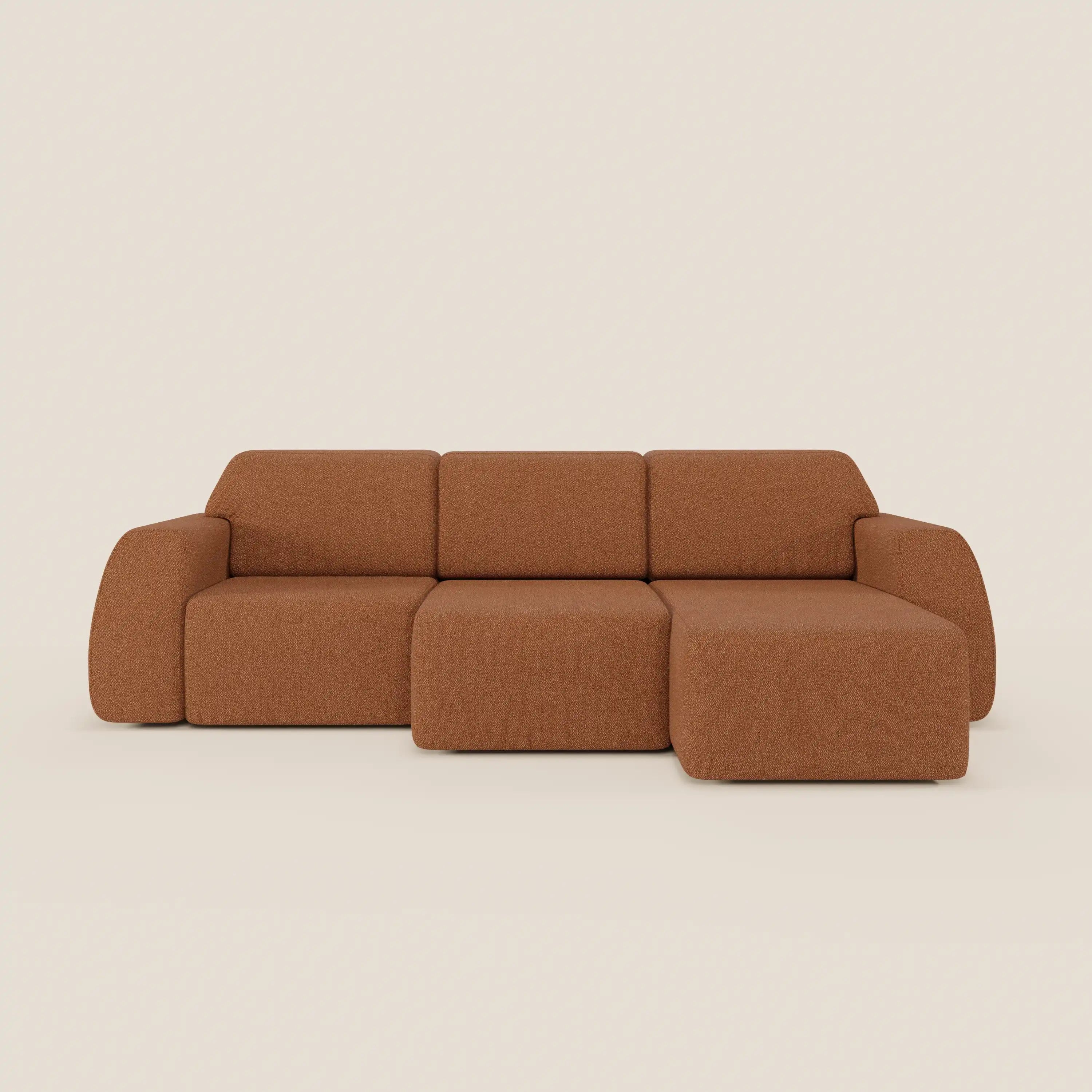Orbit Divano angolare con penisola reversibile e tutte le sedute allungabili in tessuto smacchiabile effetto cotone T33 - divani.store