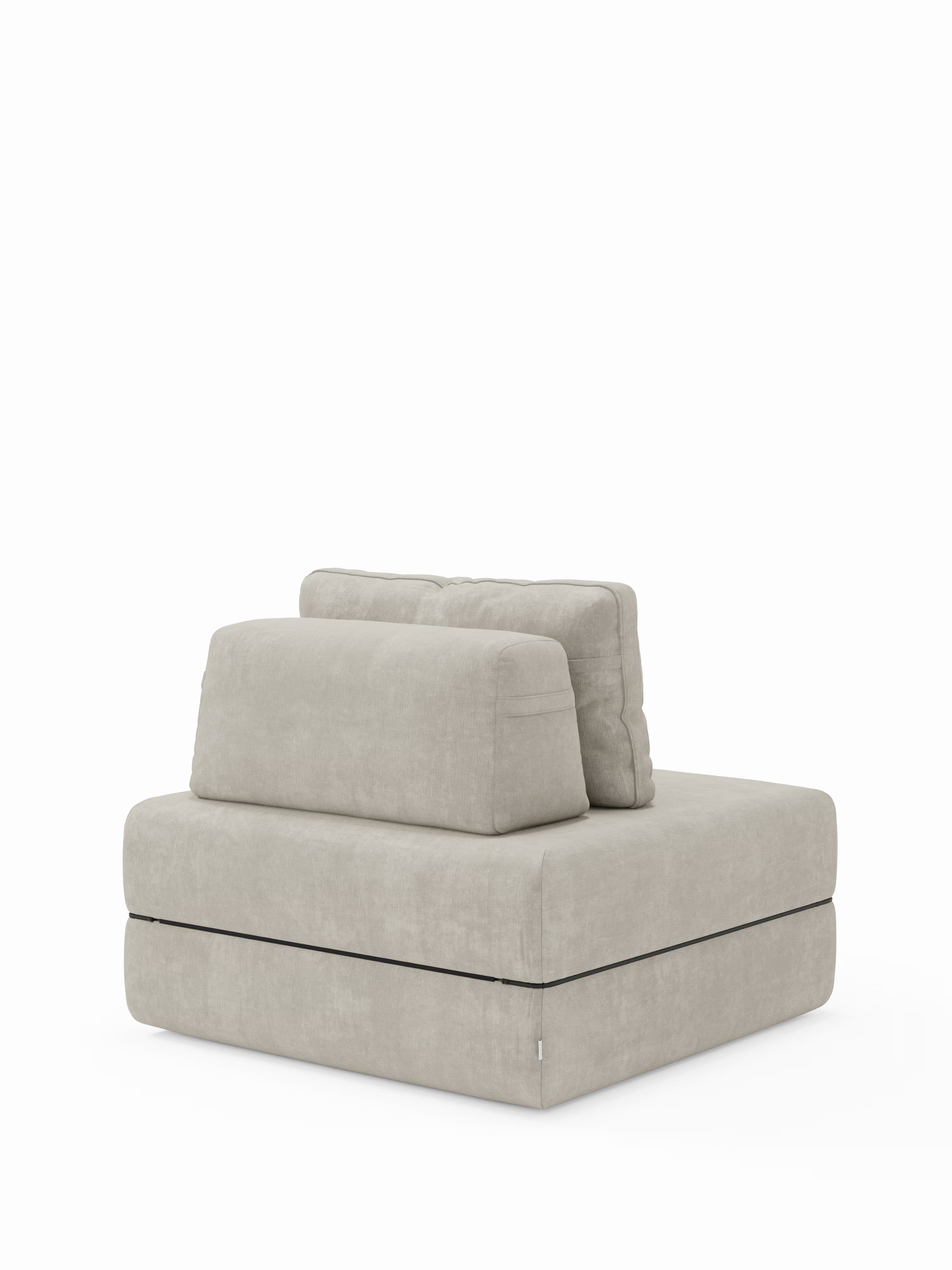Rift poltrona letto con materasso alto 24 cm e memory foam - schienale mobile e tessuto smacchiabile T31