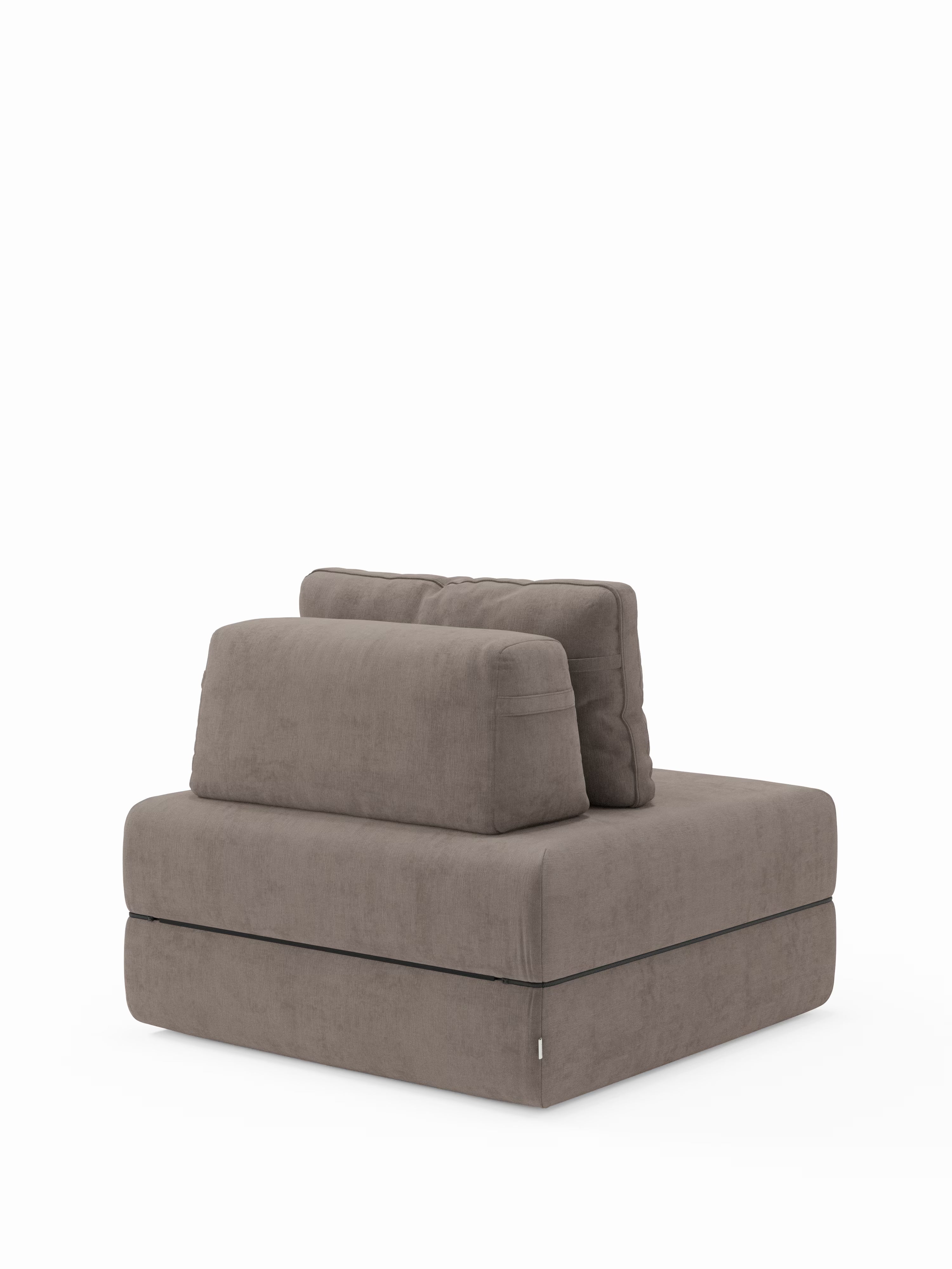 Rift poltrona letto con materasso alto 24 cm e memory foam - schienale mobile e tessuto smacchiabile T31