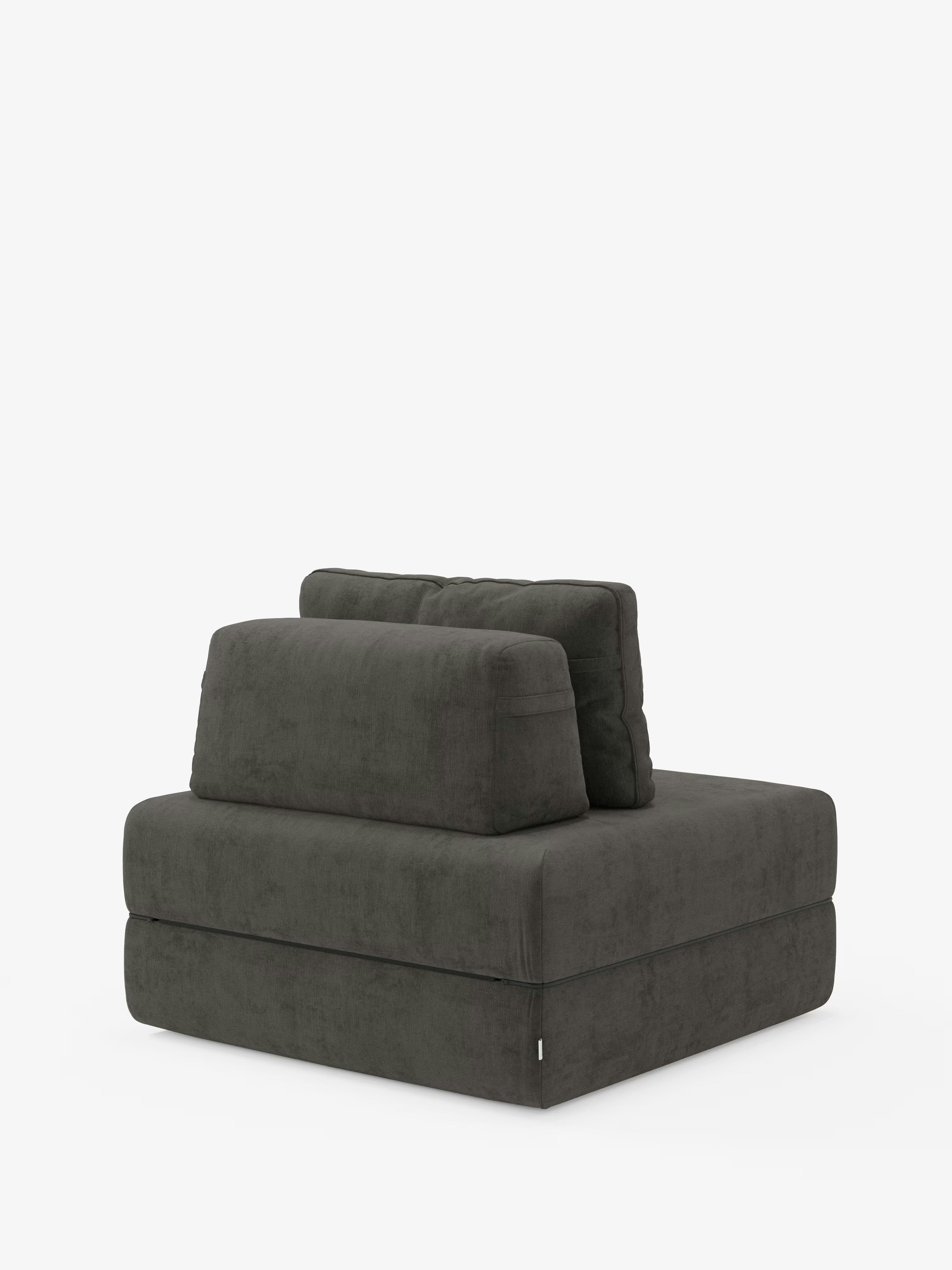 Rift fauteuil-lit avec matelas haut de 24 cm et mousse à mémoire de forme - dossier mobile et tissu antitache T31
