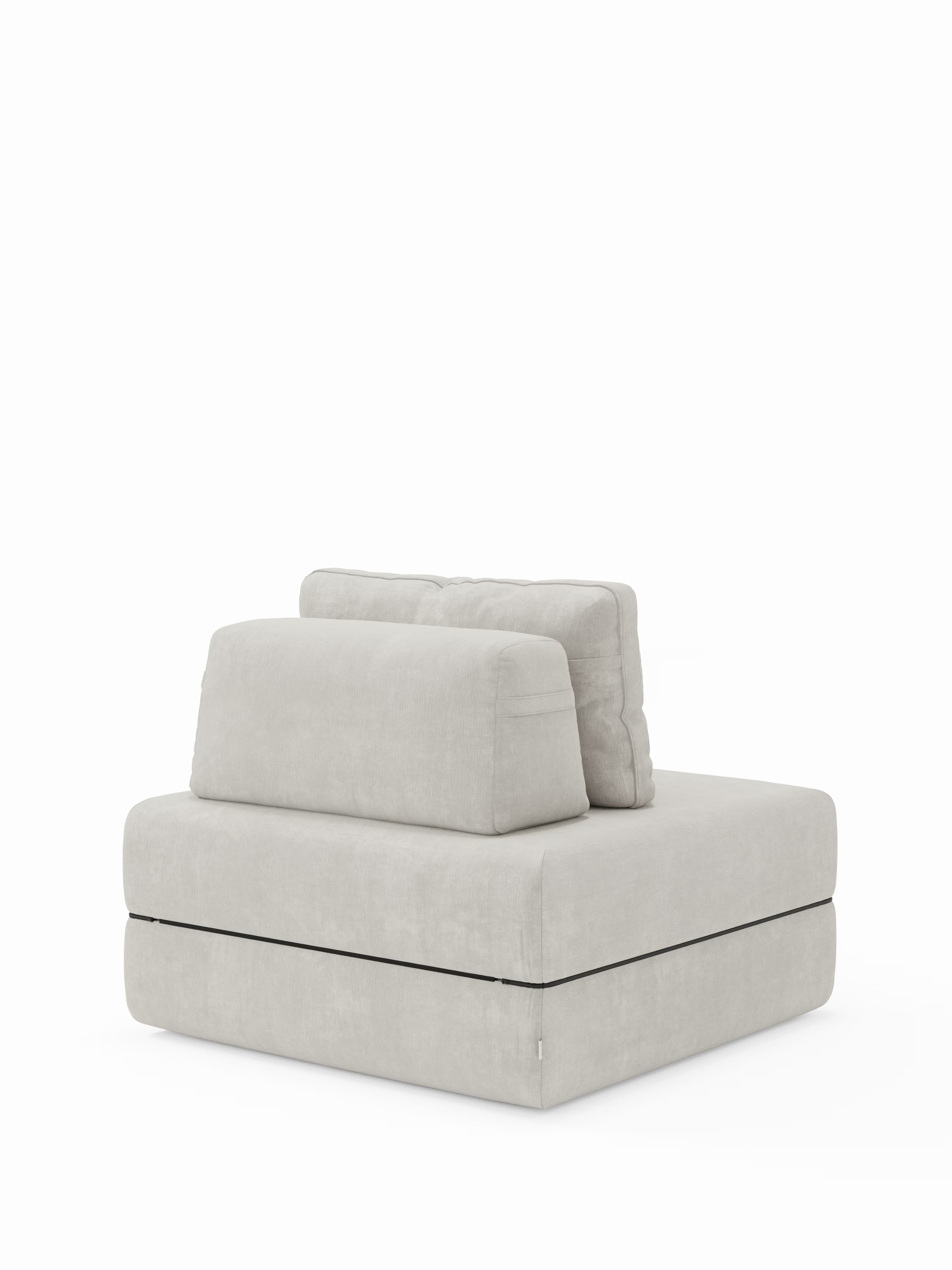Rift poltrona letto con materasso alto 24 cm e memory foam - schienale mobile e tessuto smacchiabile T31