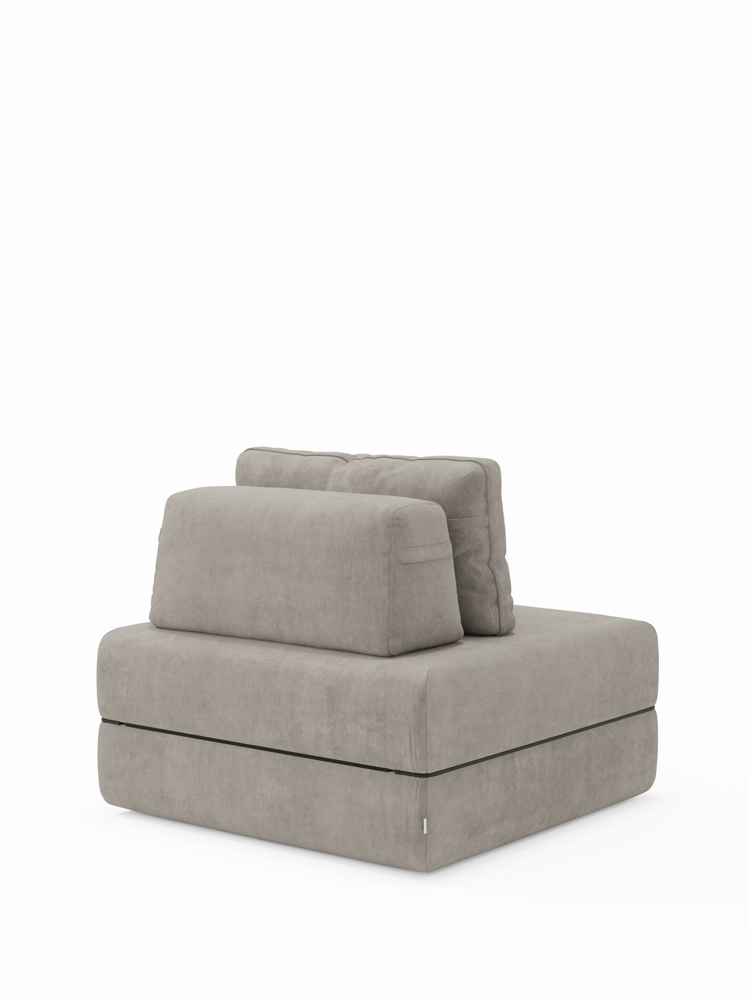 Rift poltrona letto con materasso alto 24 cm e memory foam - schienale mobile e tessuto smacchiabile T31